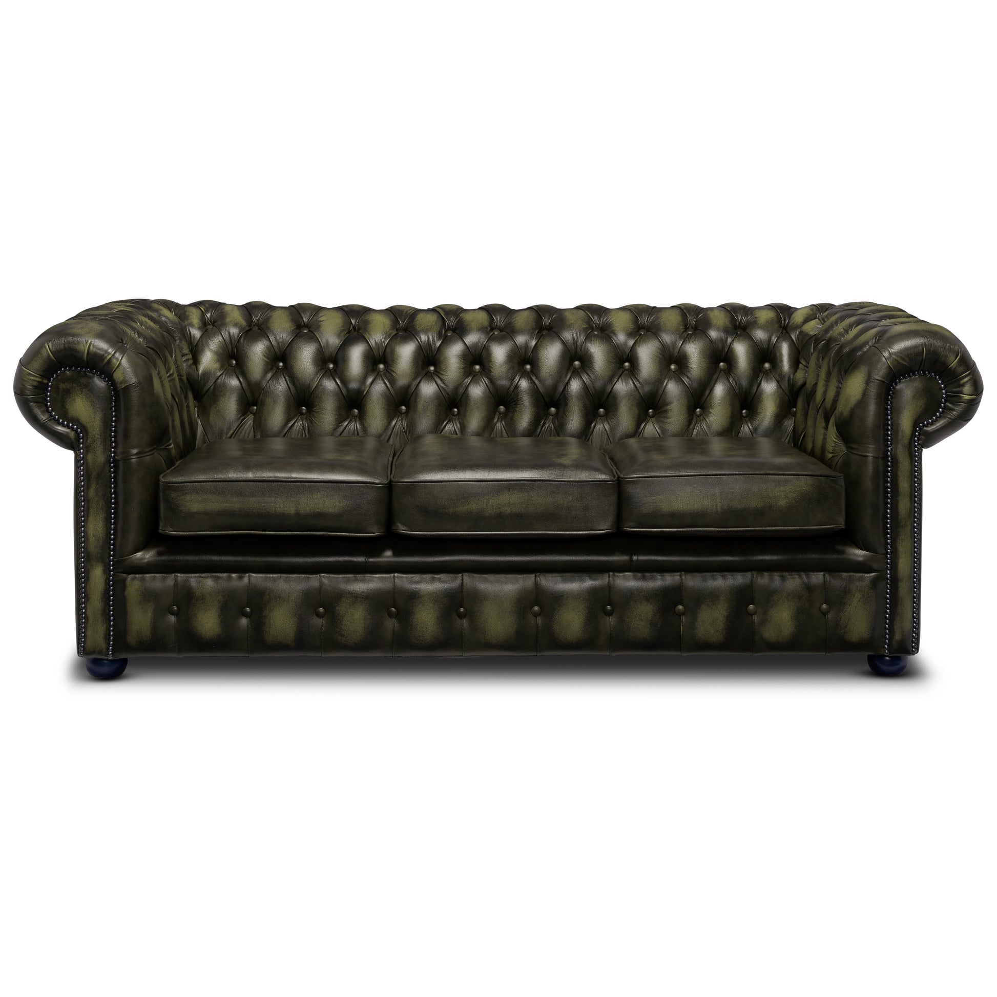 Hemingway Chesterfield Sofa Antique Green Leather