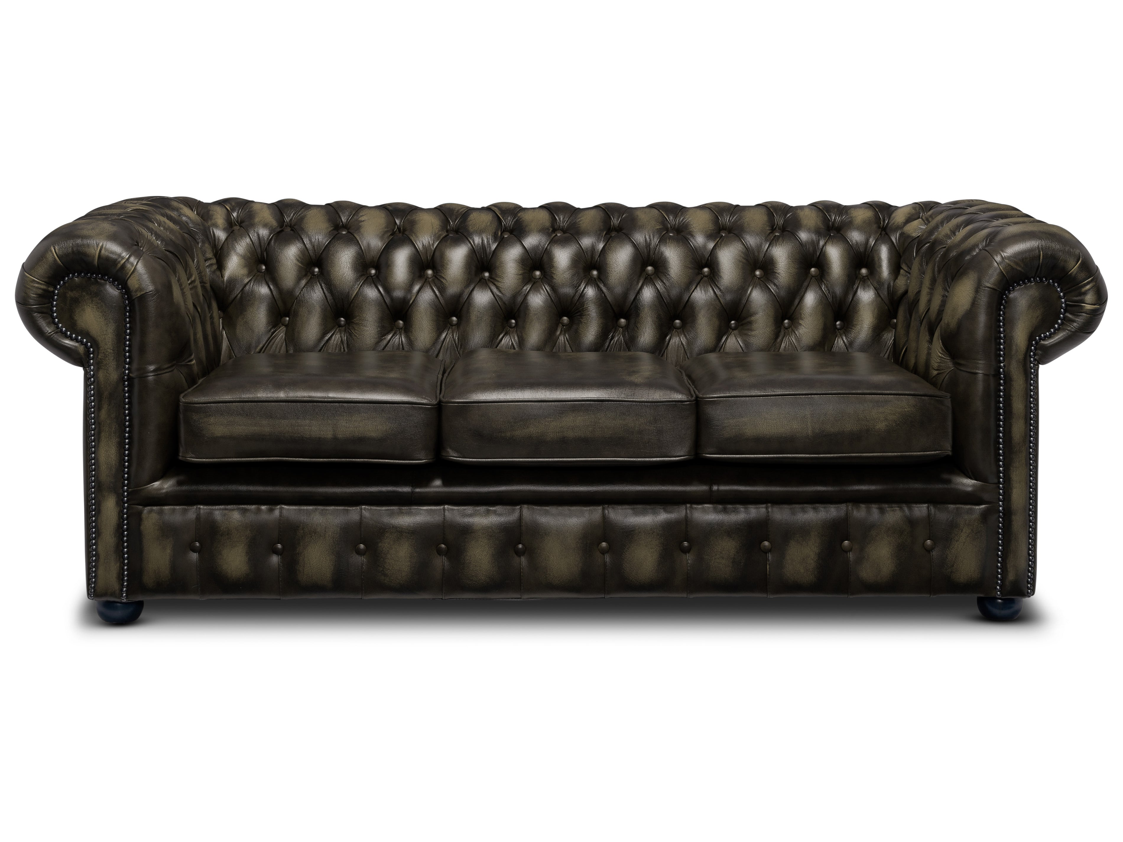 Hemingway Chesterfield Sofa Antique Olive Leather
