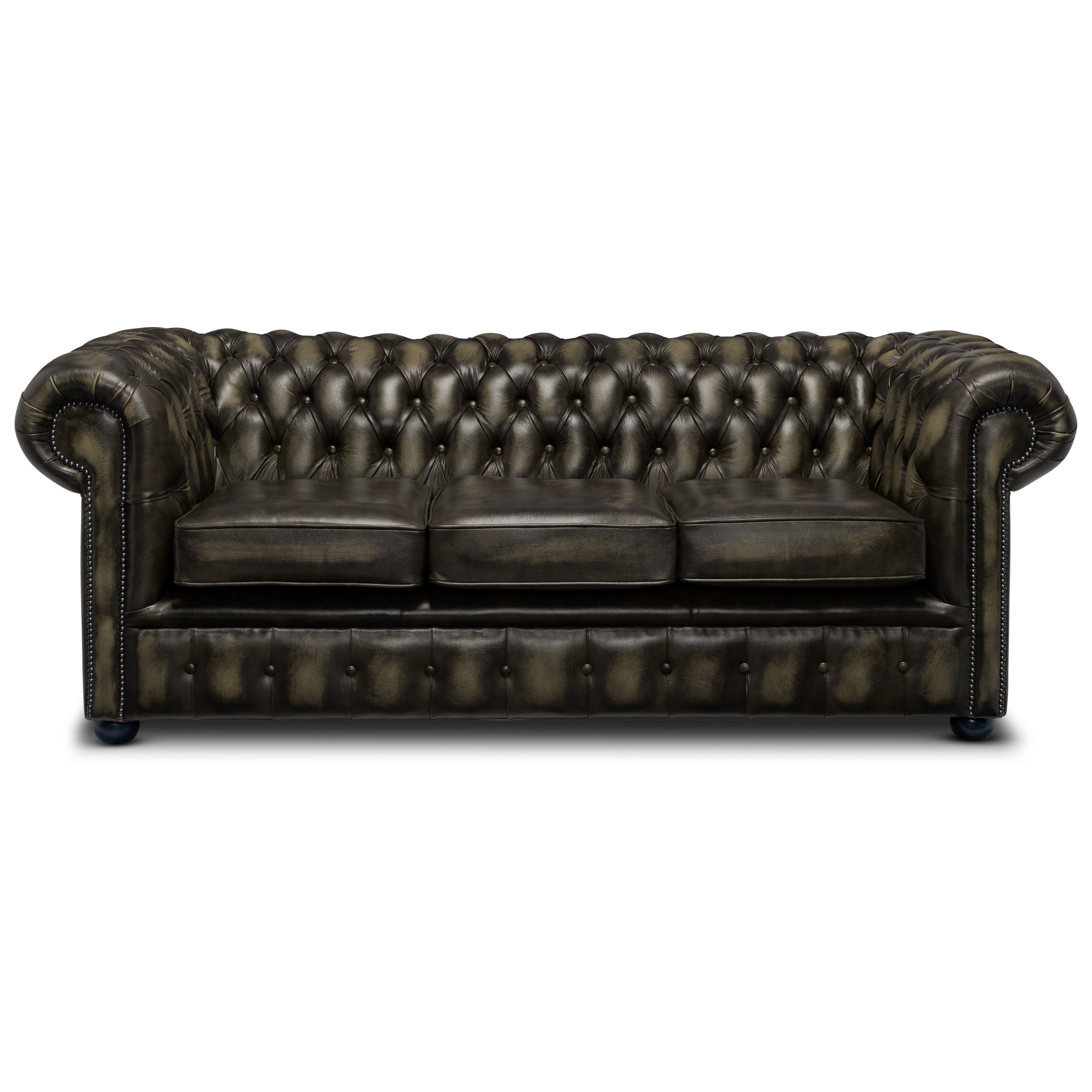 Hemingway Chesterfield Sofa Antique Olive Leather