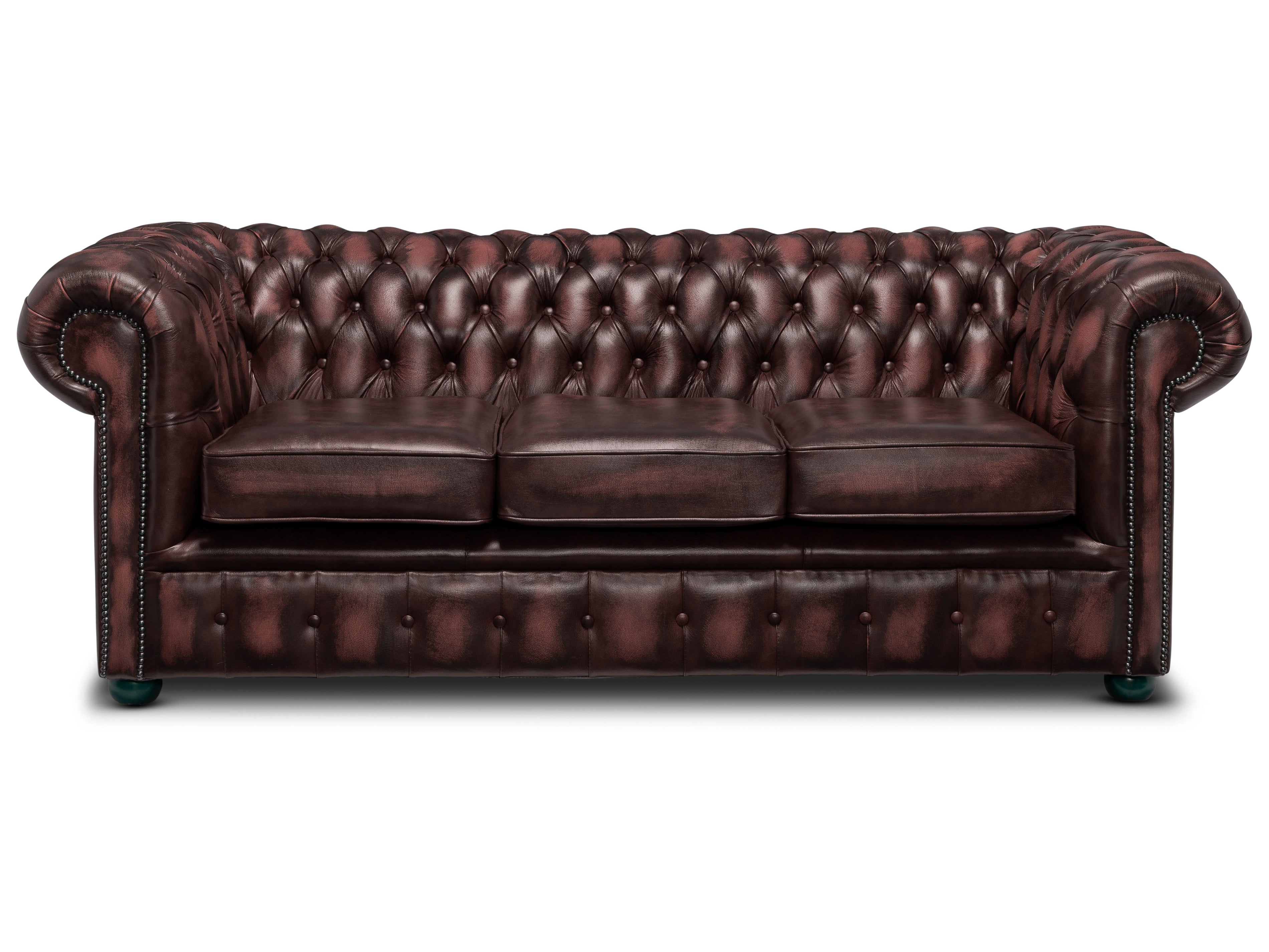 Hemingway Chesterfield Sofa Antique Wine Leather