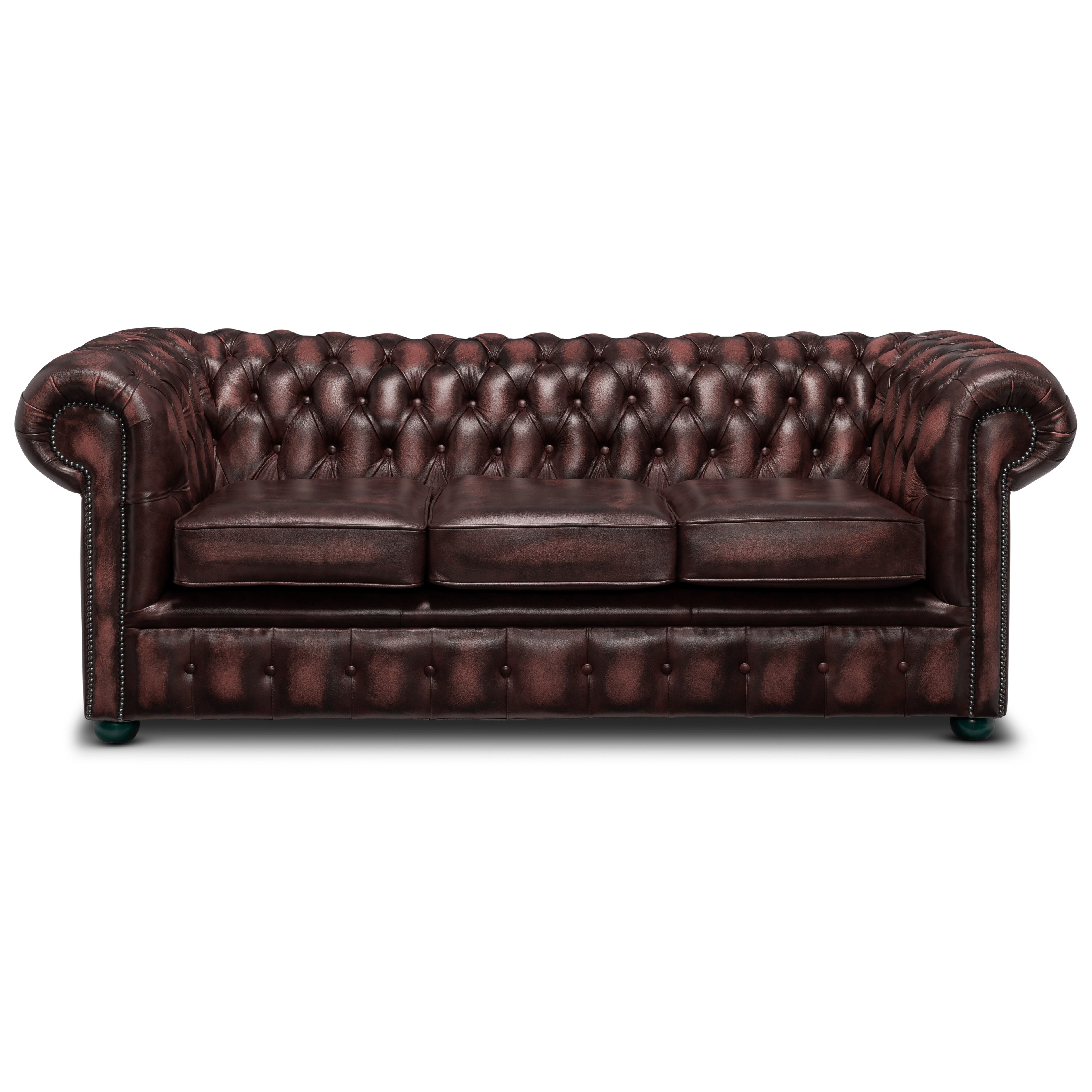 Hemingway Chesterfield Sofa Antique Wine Leather