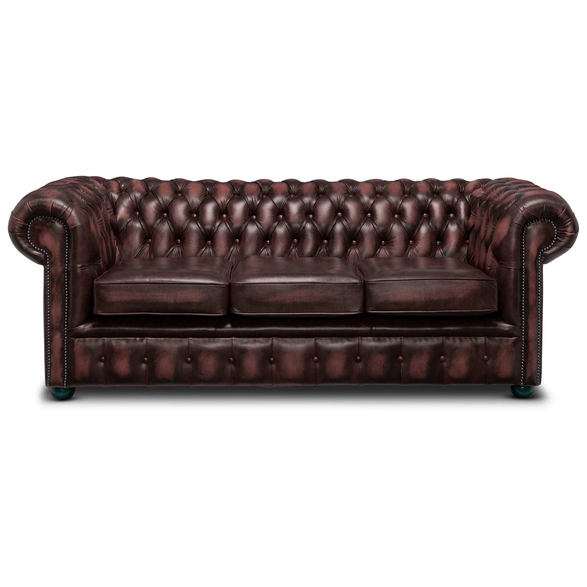 Hemingway Chesterfield Sofa Antique Wine Leather