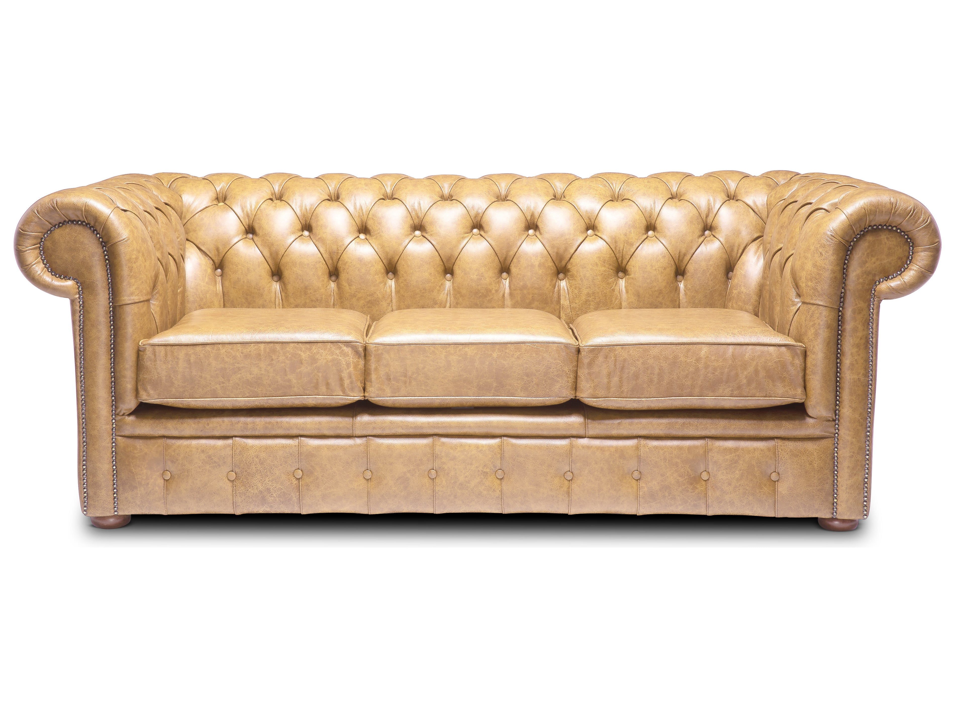Hemingway Chesterfield Sofa Apache Biscuit Leather