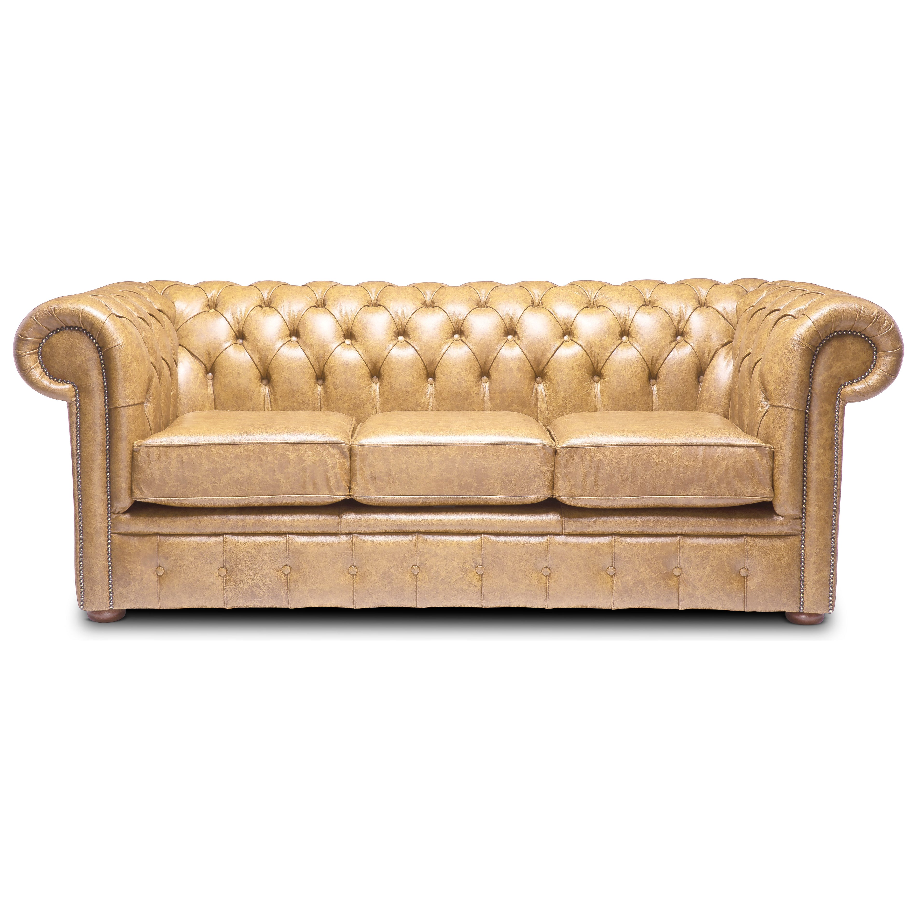 Hemingway Chesterfield Sofa Apache Biscuit Leather