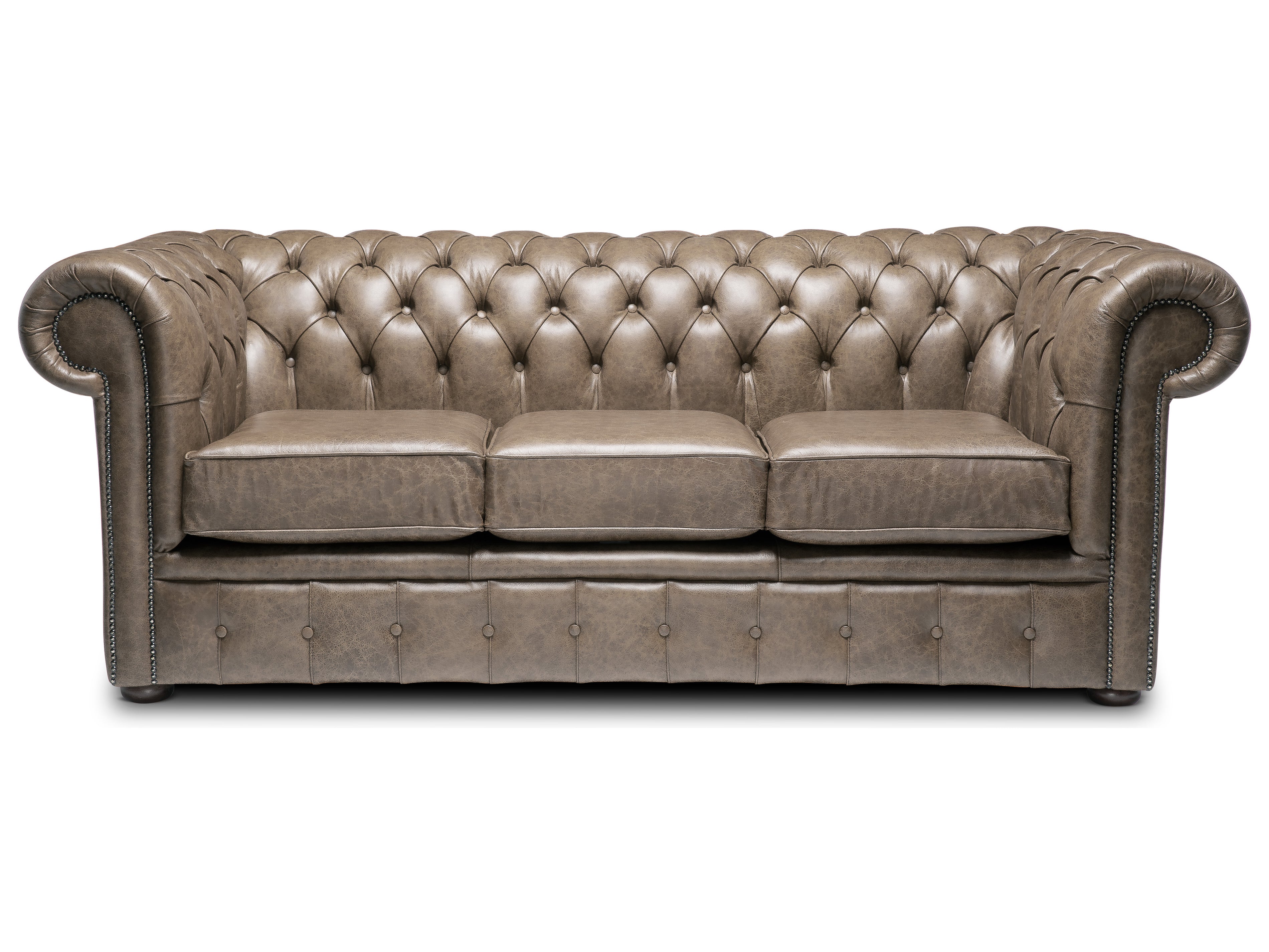Hemingway Chesterfield Sofa Apache Grey Leather