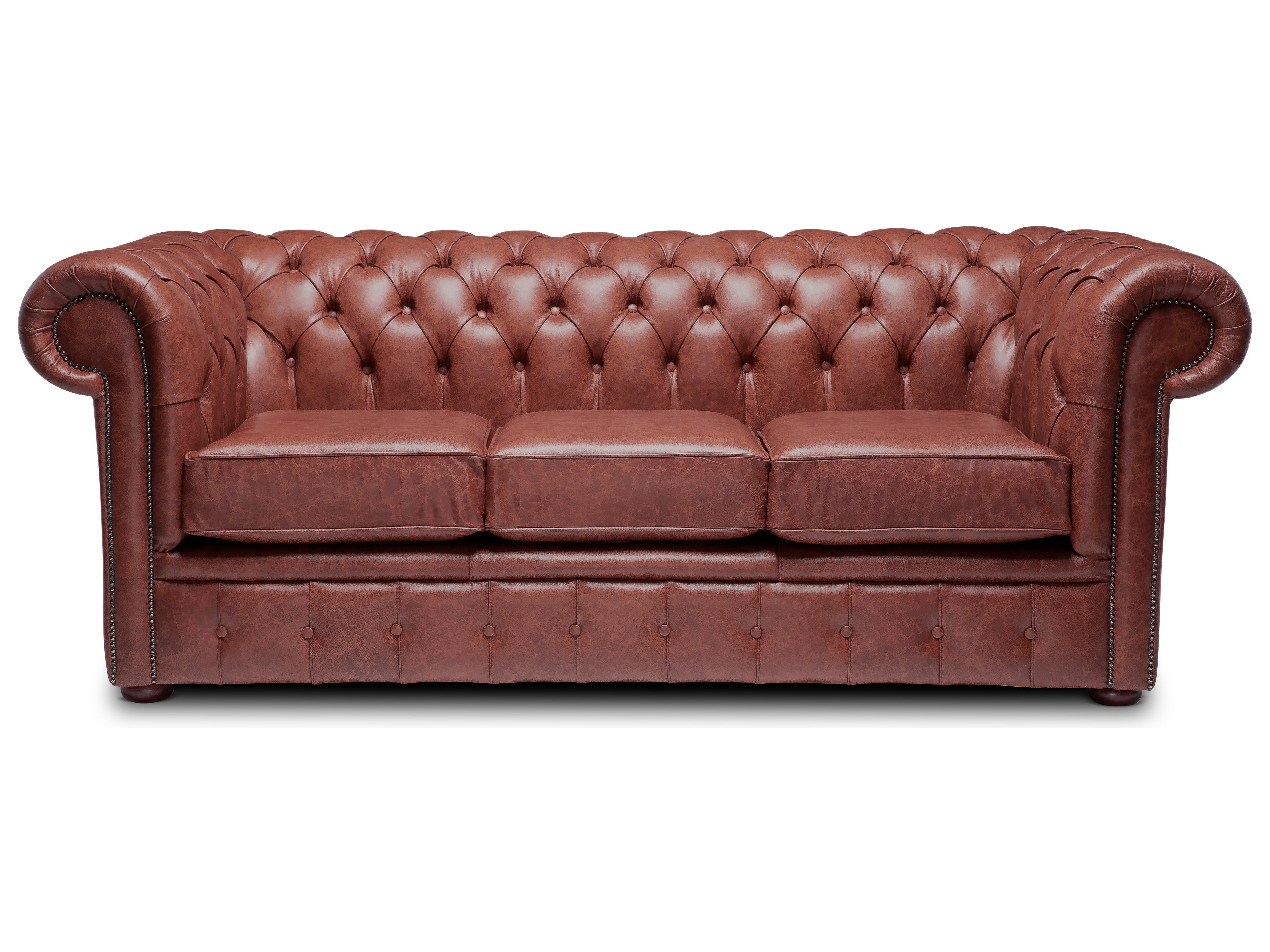 Hemingway Chesterfield Sofa Apache Rouge Leather