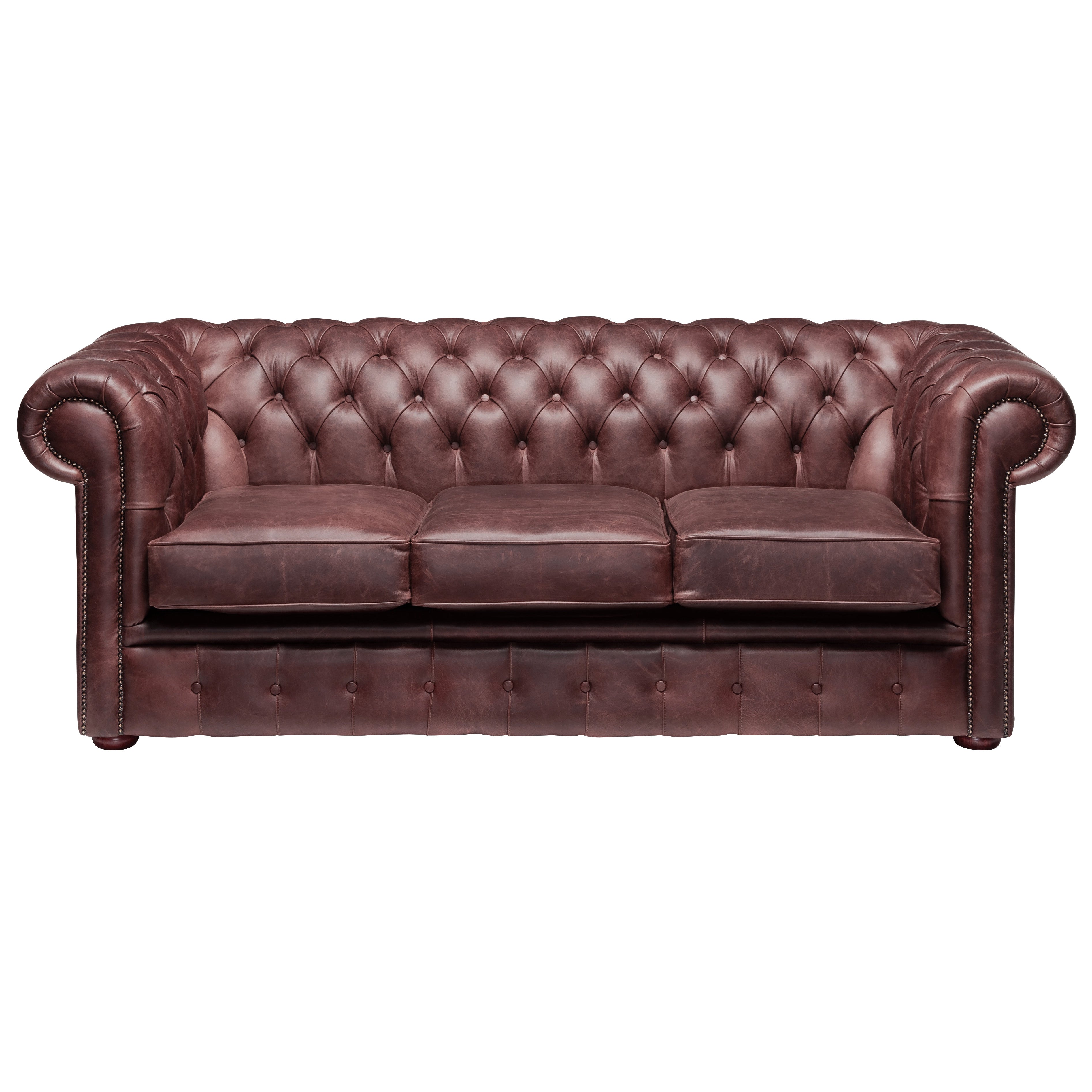 Hemingway Chesterfield Sofa Dune Claret Leather