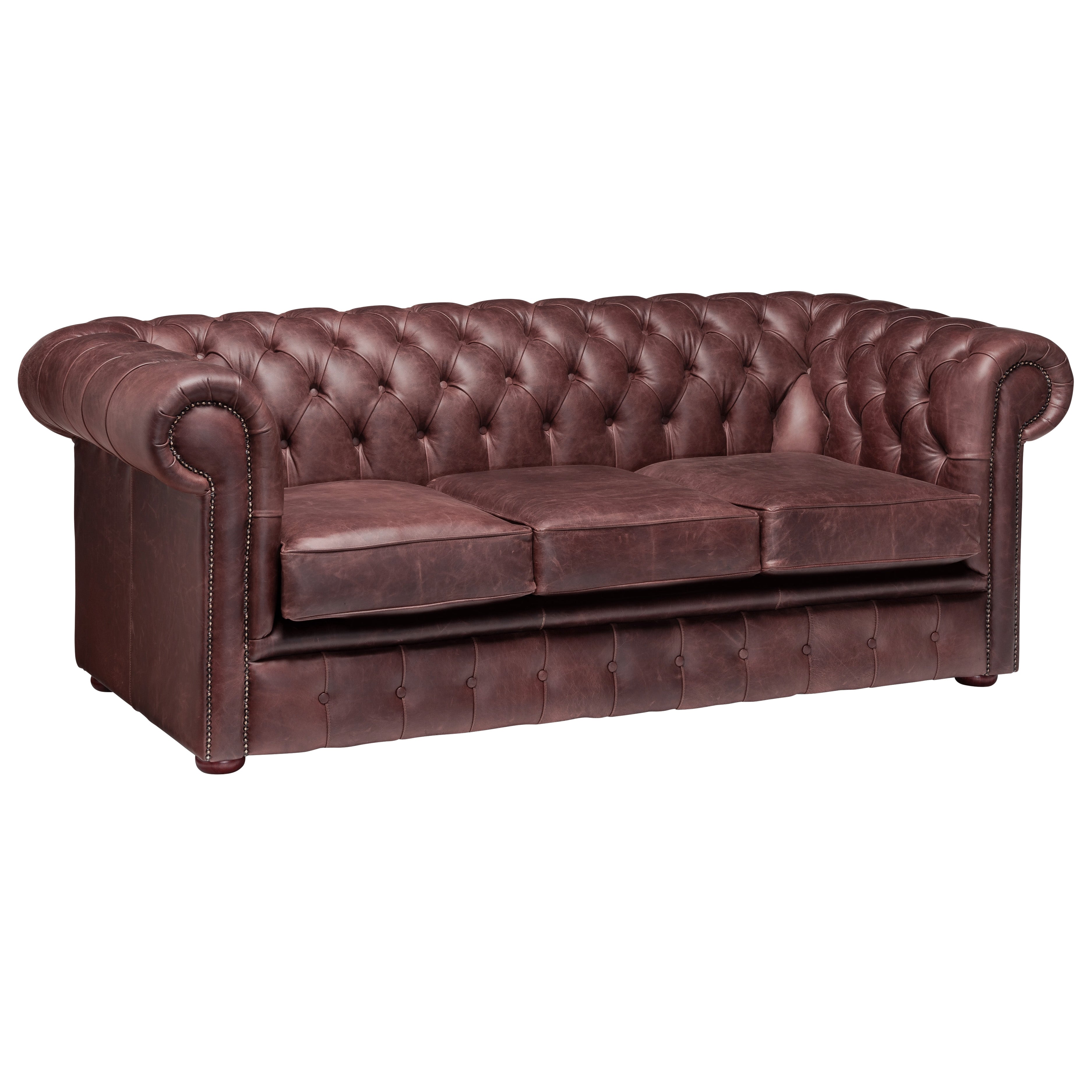 Hemingway Chesterfield Sofa Dune Claret Leather
