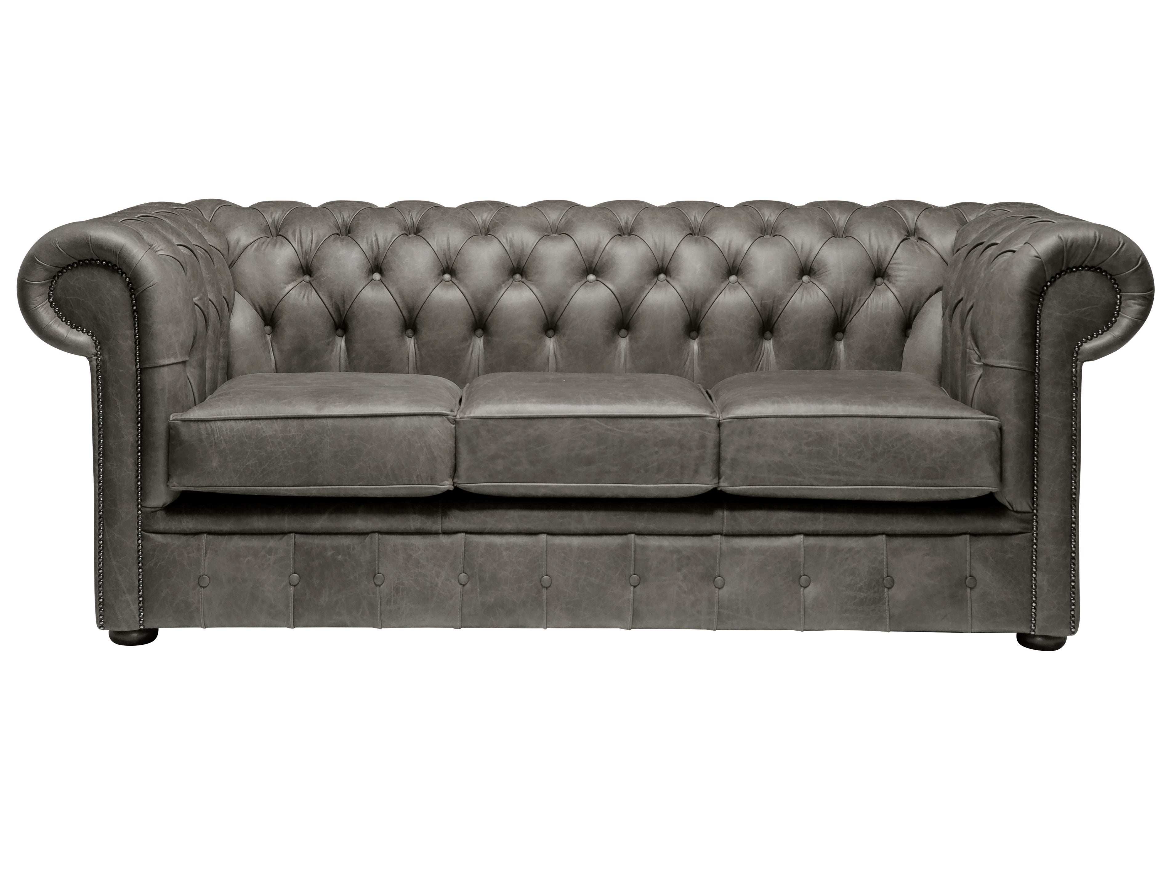 Hemingway Chesterfield Sofa Malvern Grey Leather