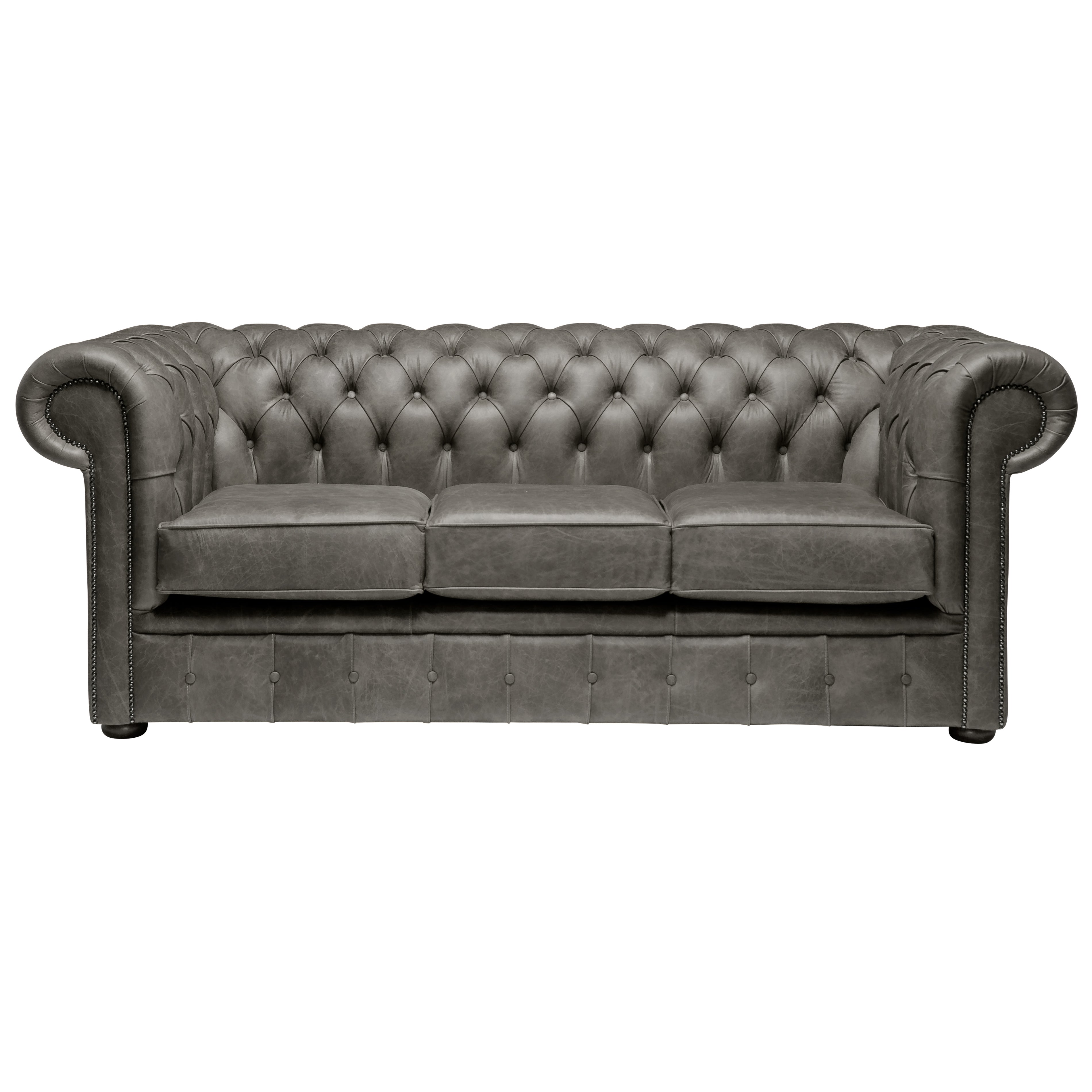 Hemingway Chesterfield Sofa Malvern Grey Leather