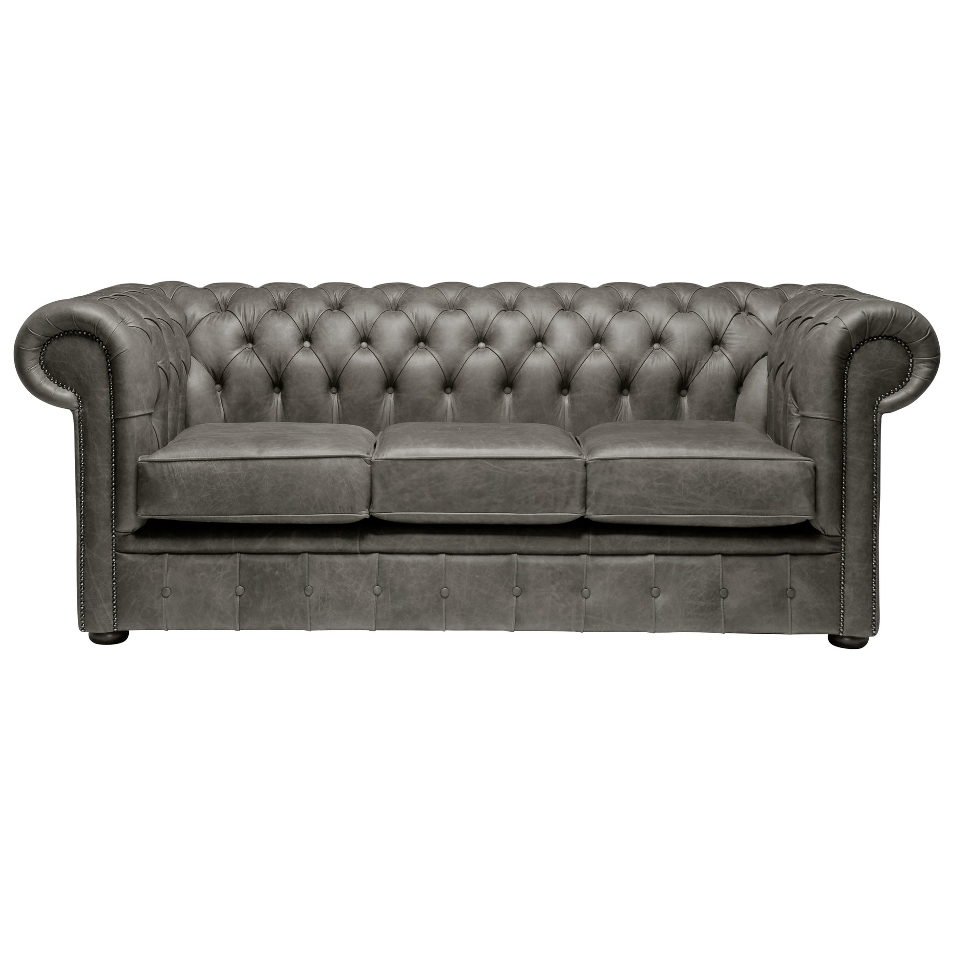 Hemingway Chesterfield Sofa Malvern Grey Leather