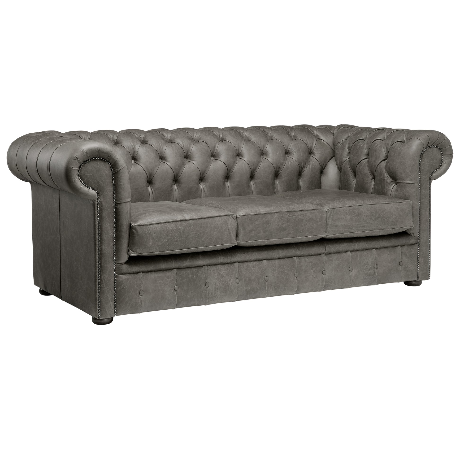 Hemingway Chesterfield Sofa Malvern Grey Leather