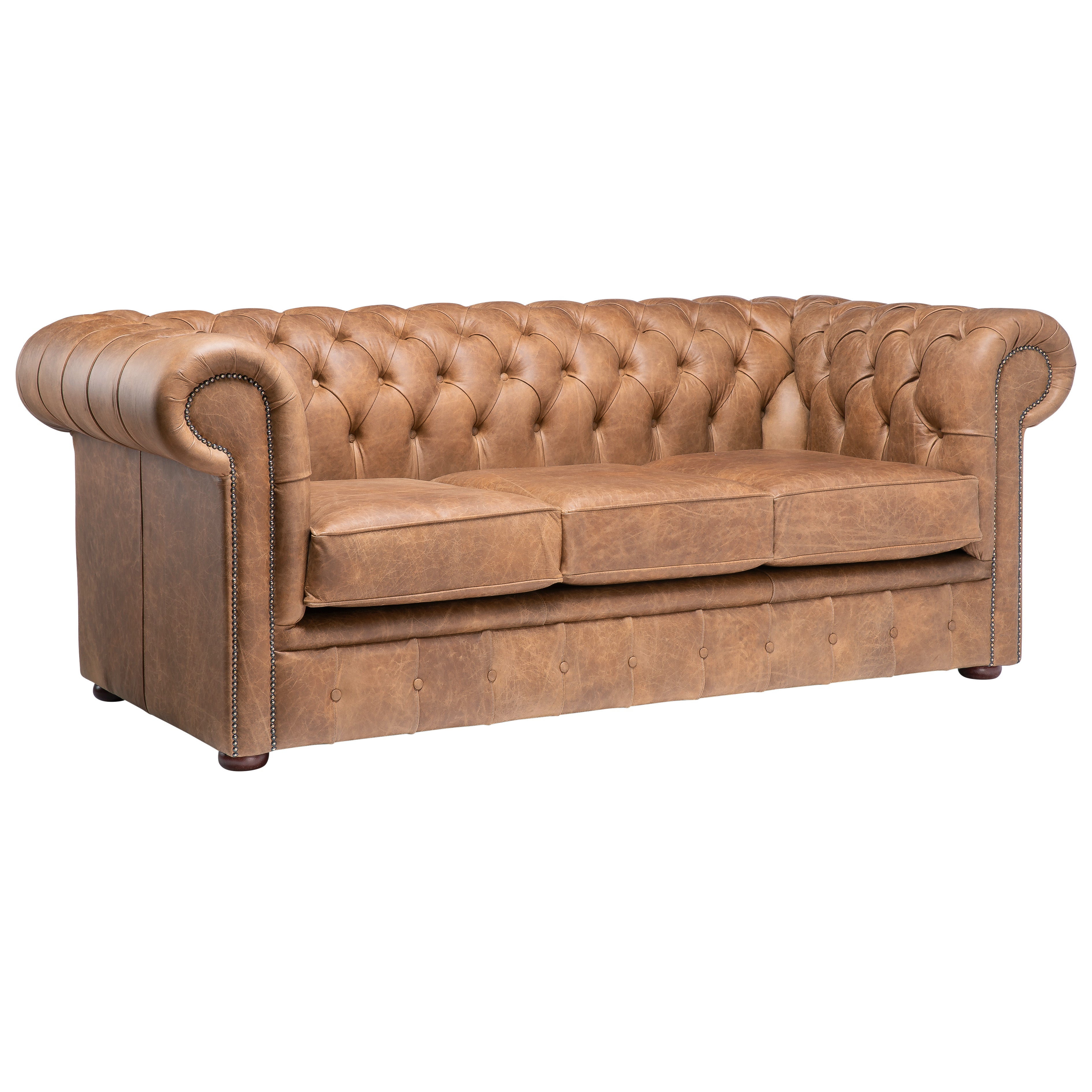 Hemingway Chesterfield Sofa Malvern Pecan Leather