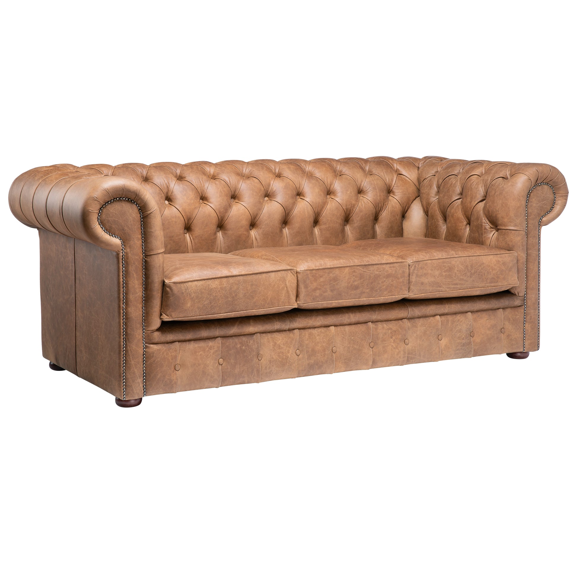 Hemingway Chesterfield Sofa Malvern Pecan Leather