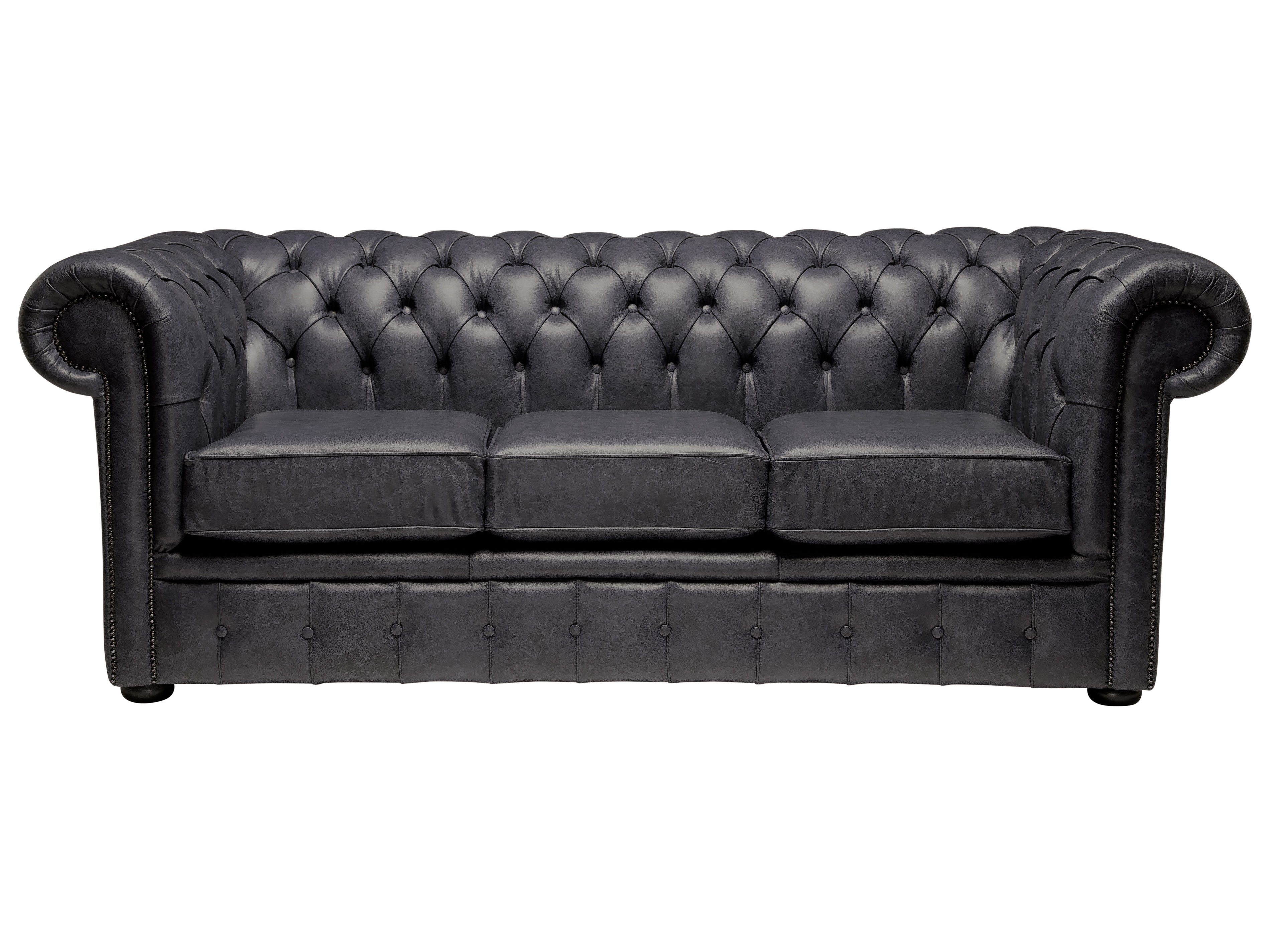 Hemingway Chesterfield Sofa Vintage Coal Leather