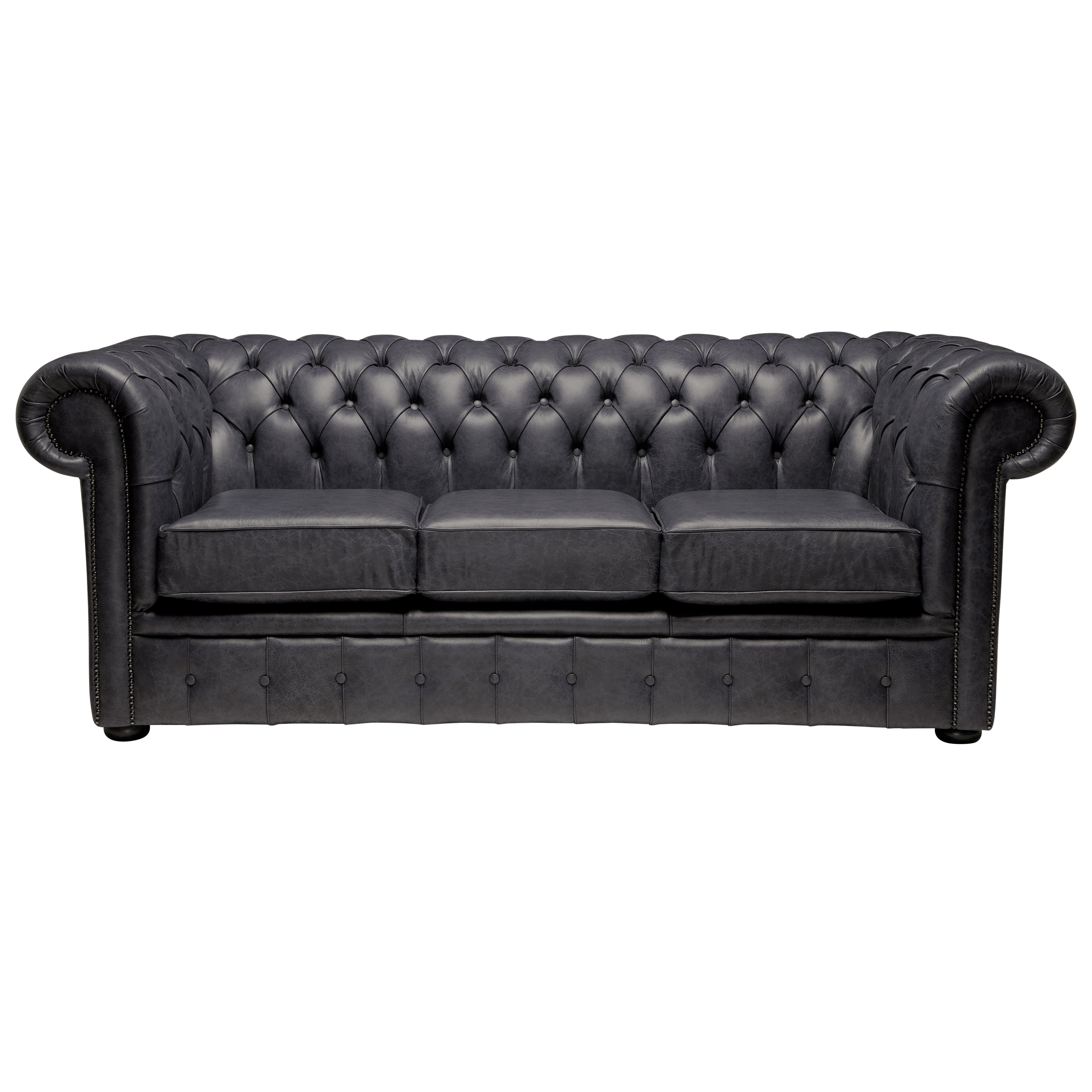 Hemingway Chesterfield Sofa Vintage Coal Leather