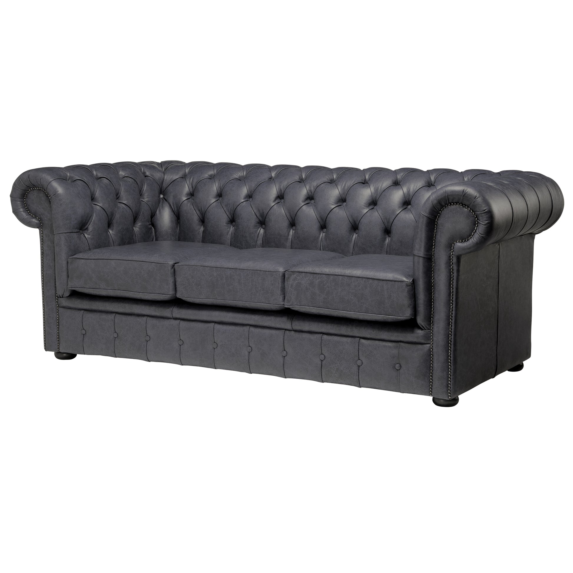 Hemingway Chesterfield Sofa Vintage Coal Leather