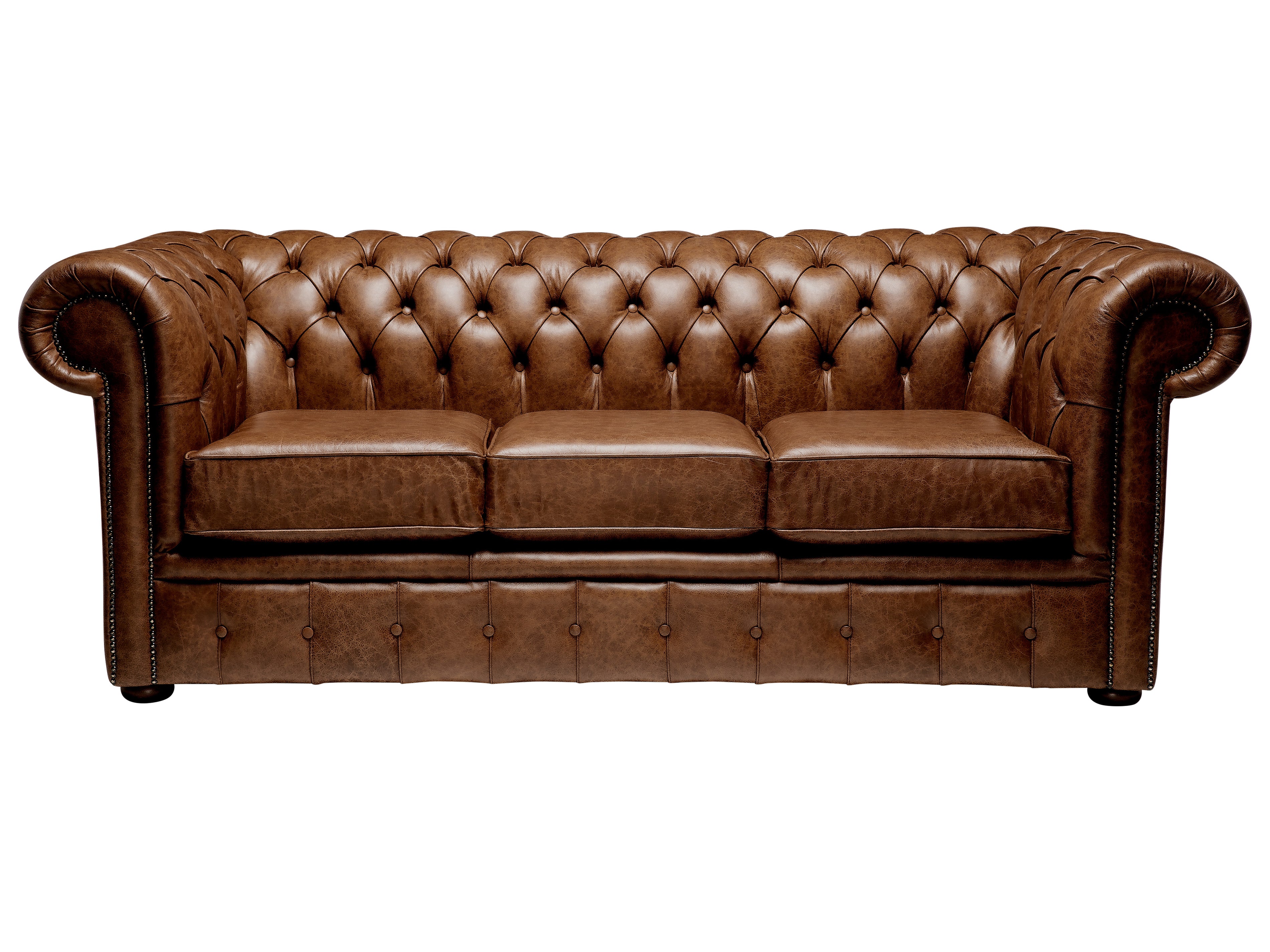 Hemingway Chesterfield Sofa Vintage Cognac Leather