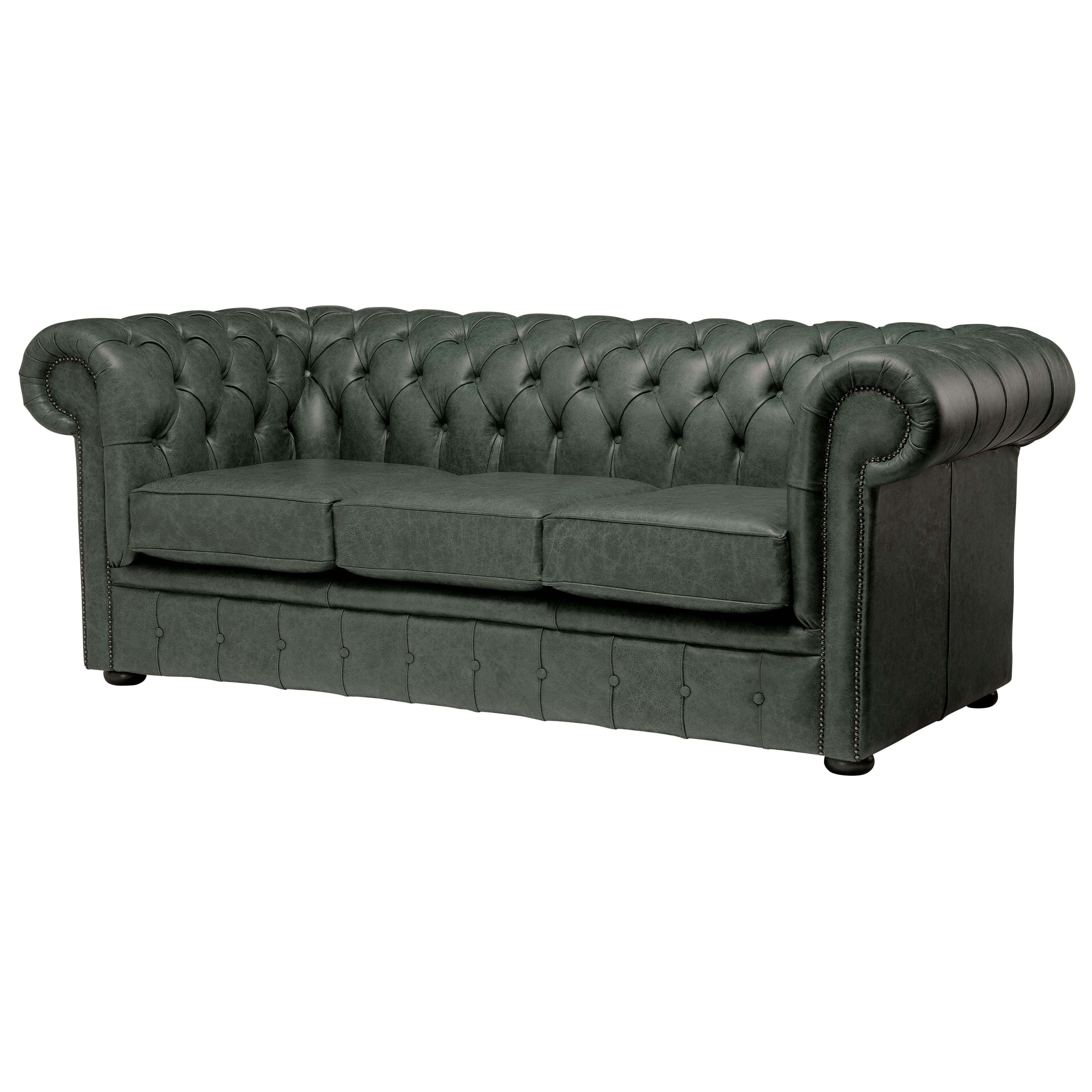 Hemingway Chesterfield Sofa Vintage Green Leather
