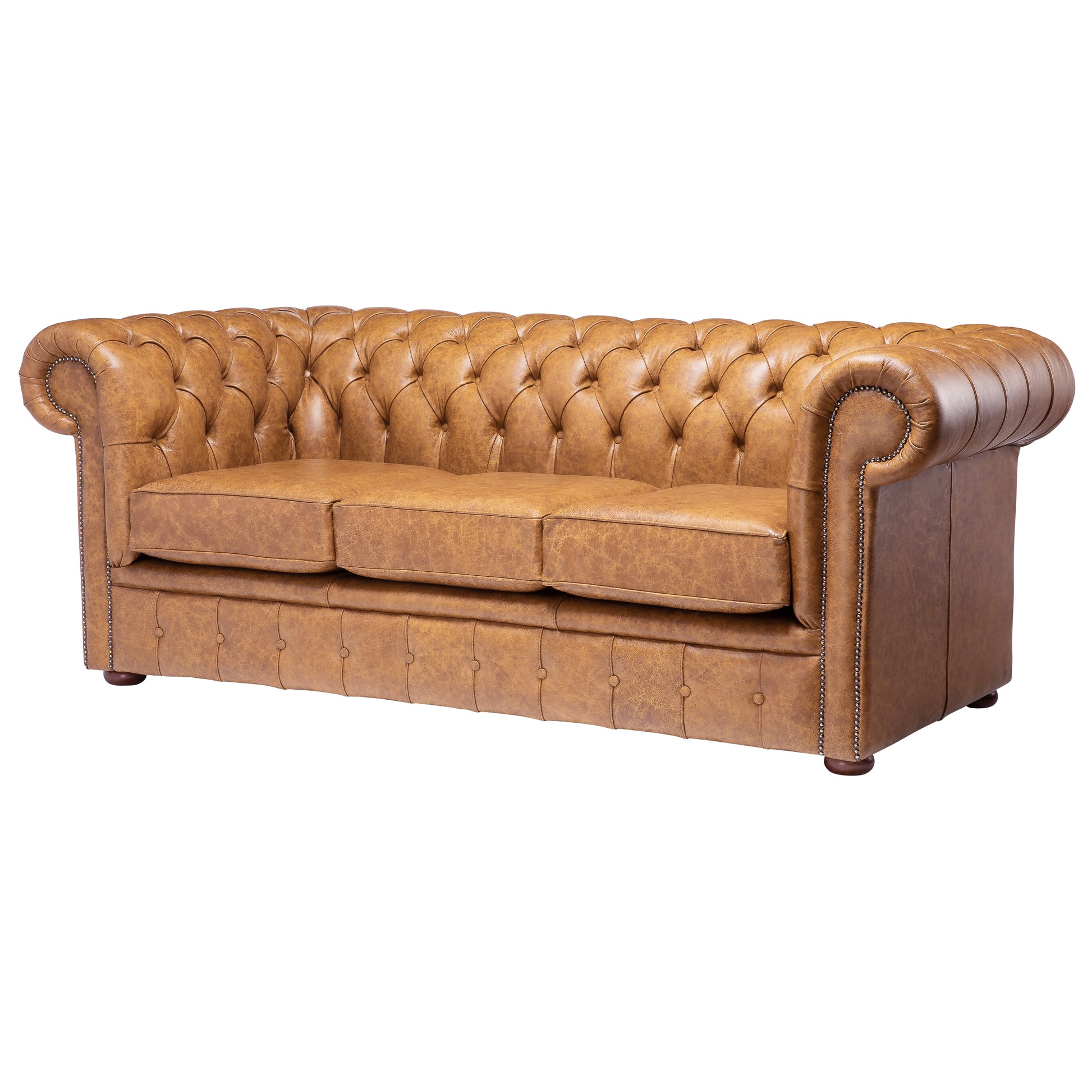 Hemingway Chesterfield Sofa Vintage Mustard Leather