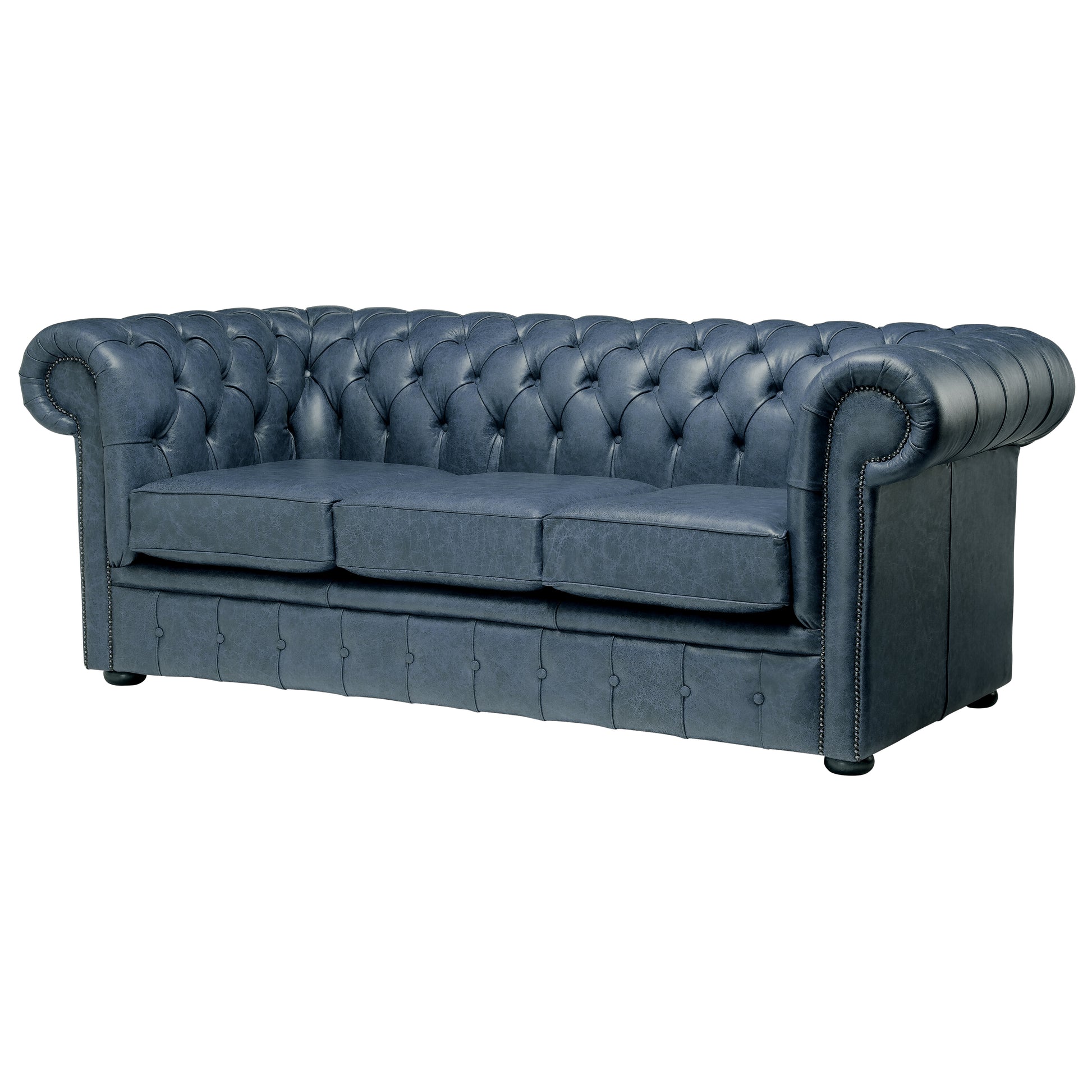 Hemingway Chesterfield Sofa Vintage Ocean Leather