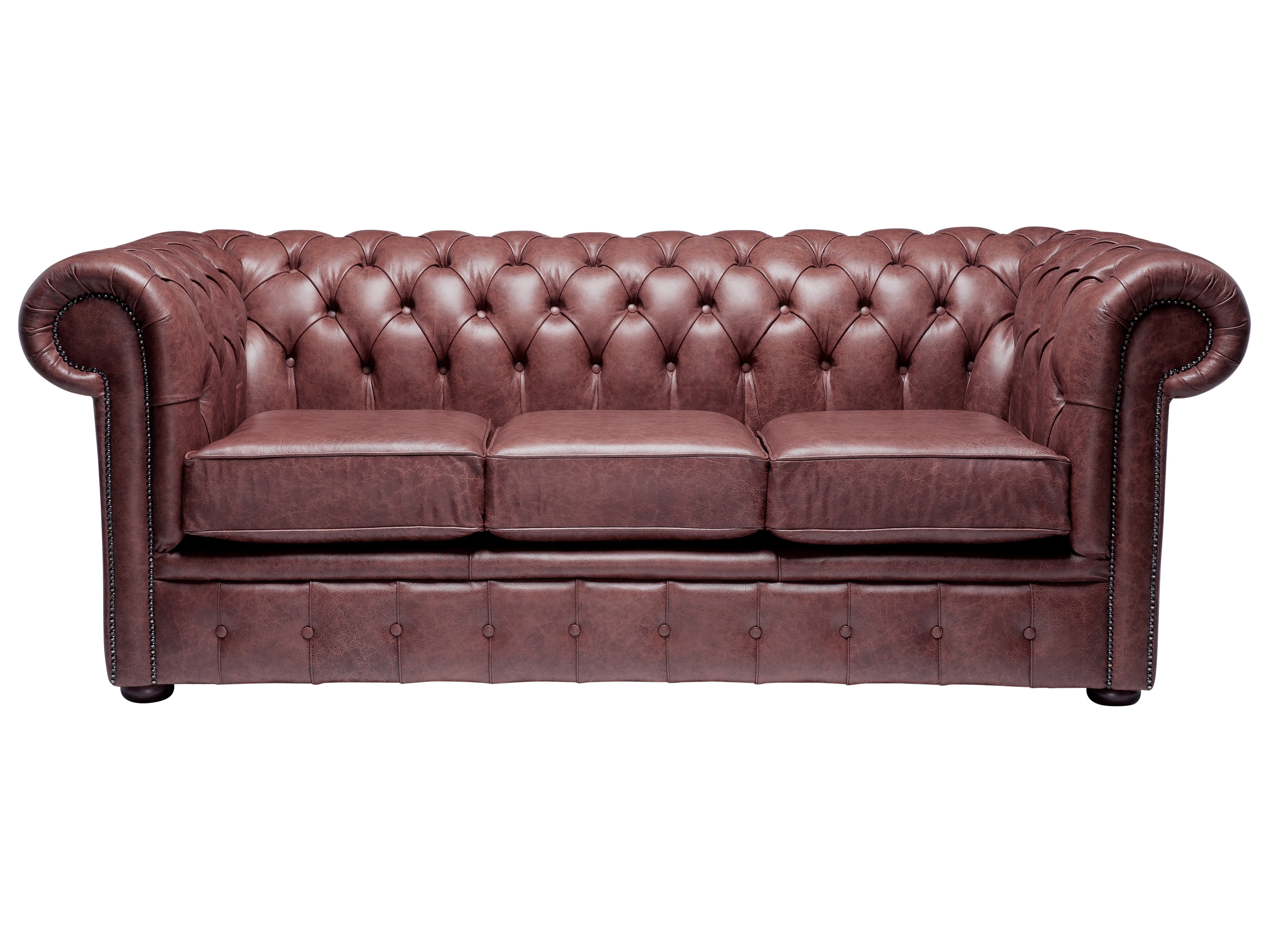 Hemingway Chesterfield Sofa Vintage Oxblood Leather