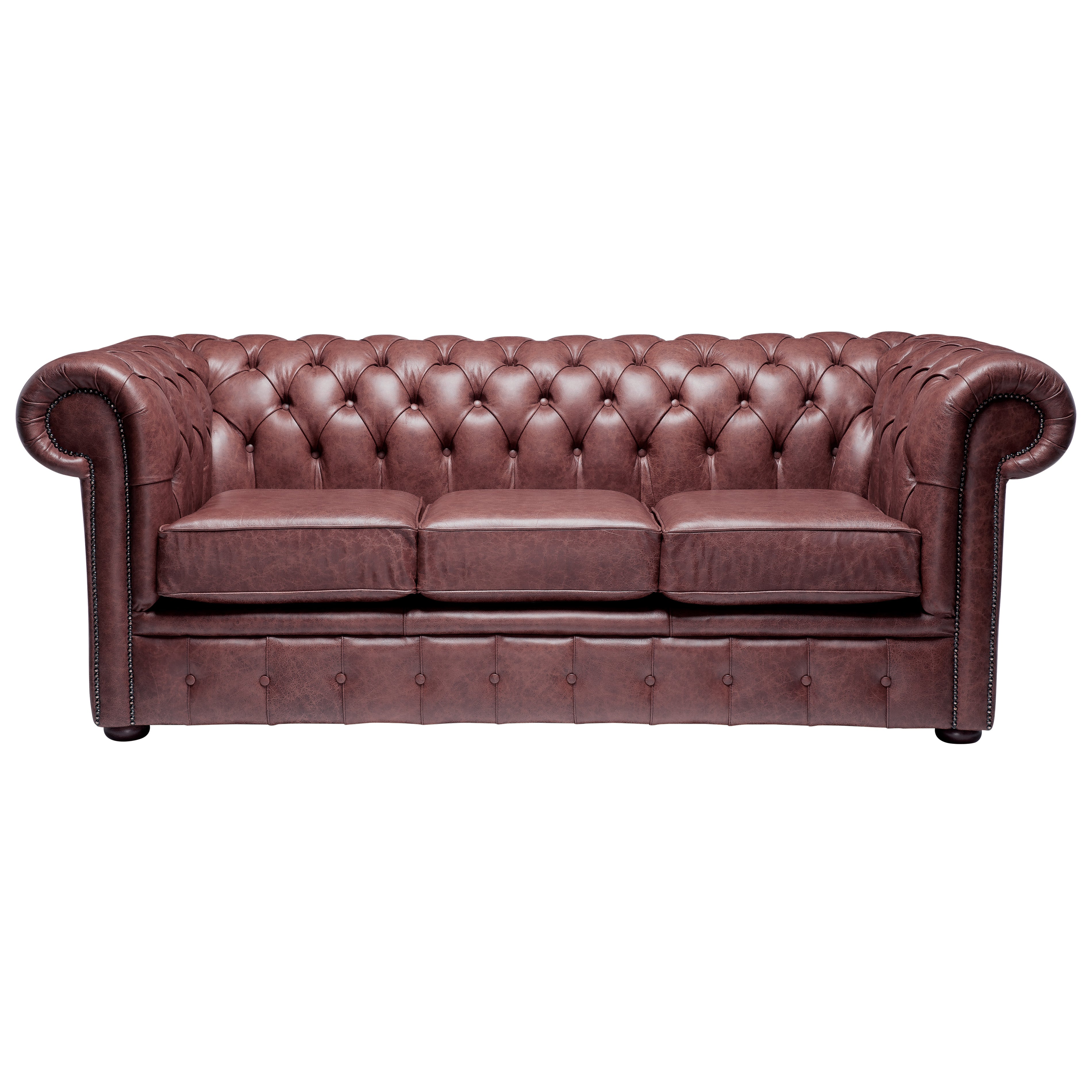 Hemingway Chesterfield Sofa Vintage Oxblood Leather