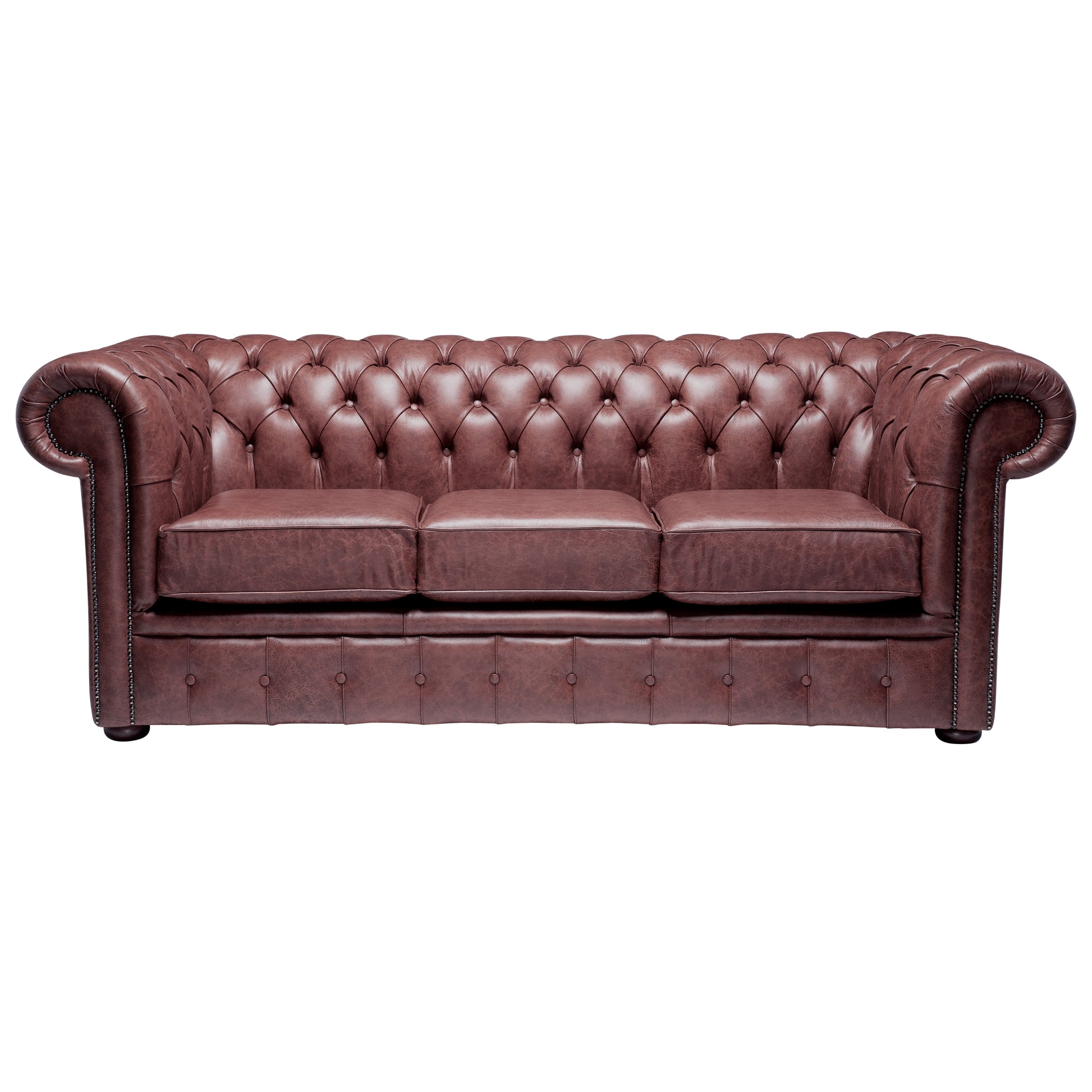 Hemingway Chesterfield Sofa Vintage Oxblood Leather