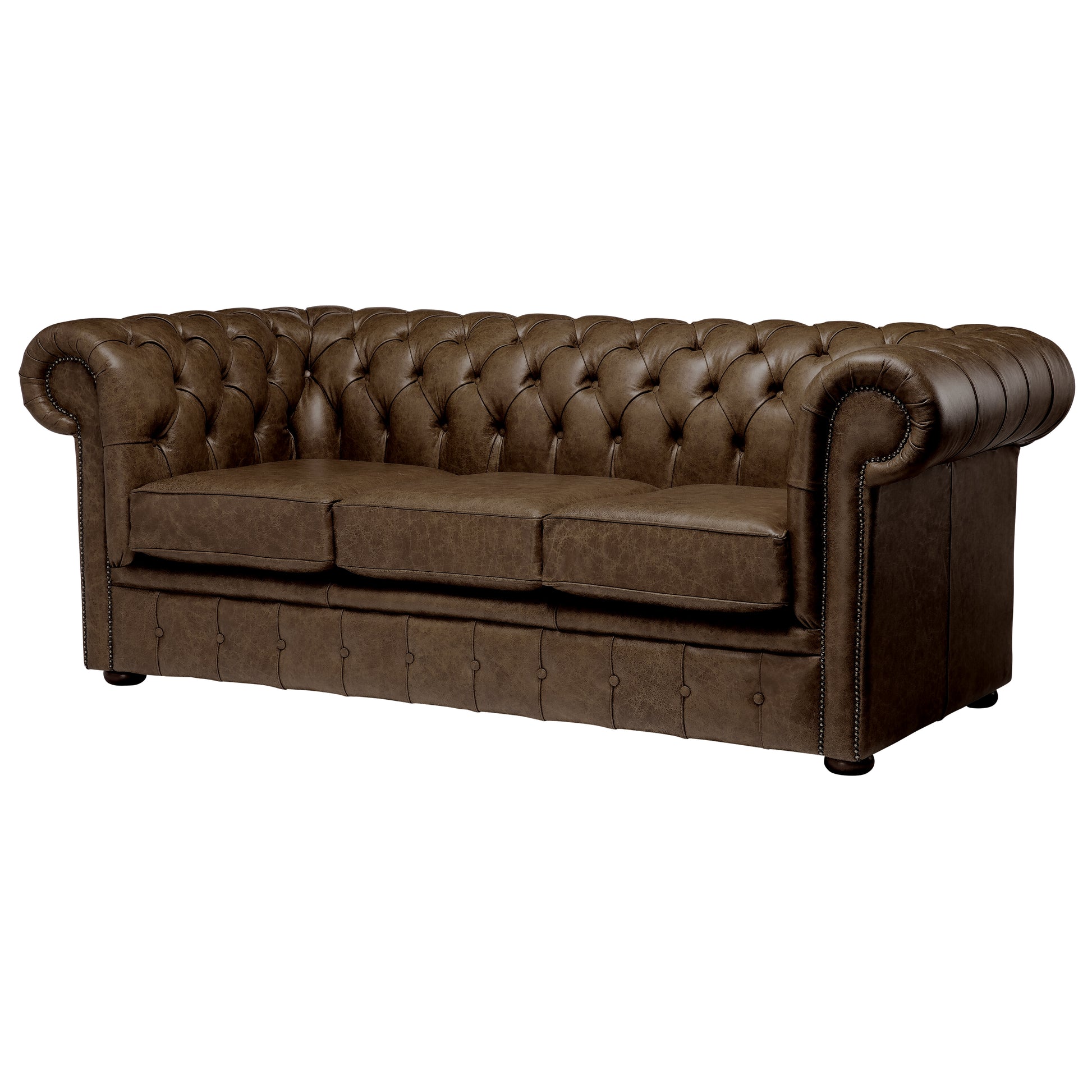 Hemingway Chesterfield Sofa Vintage Truffle Leather