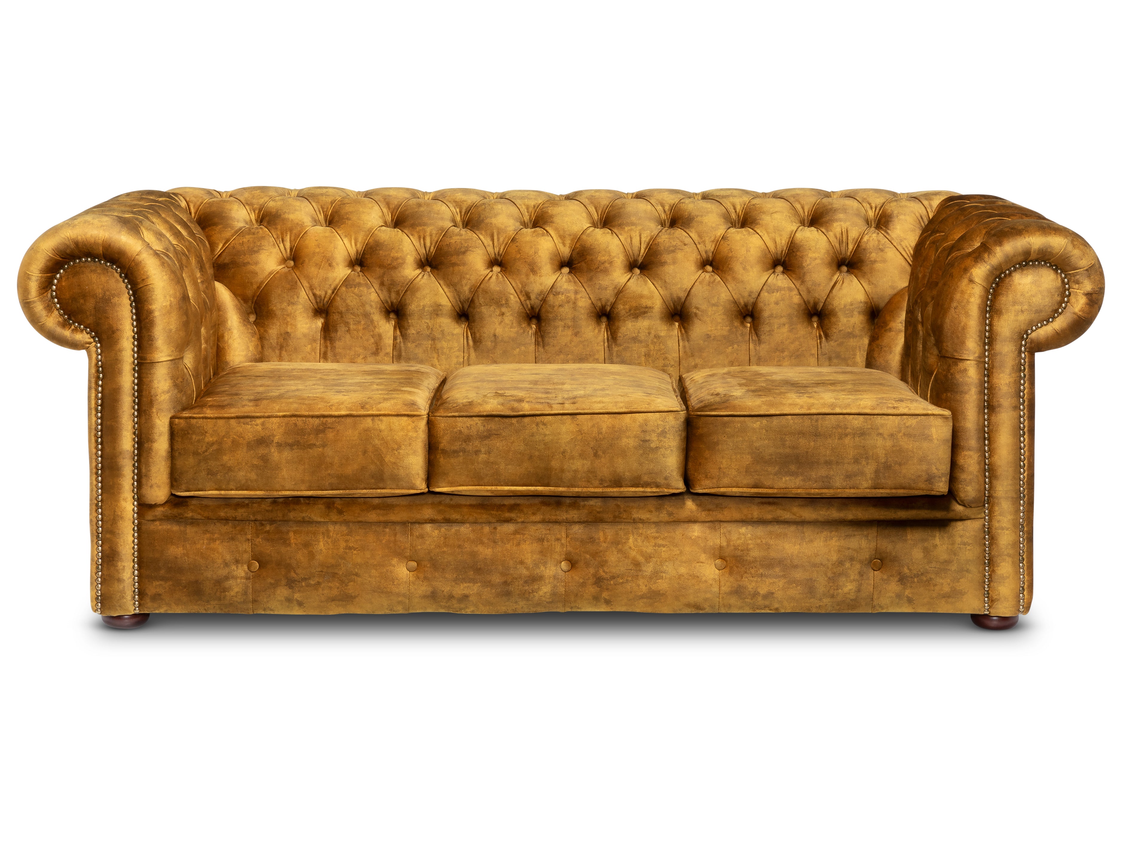 Hemingway Chesterfield Sofa Zagros Gold Velvet