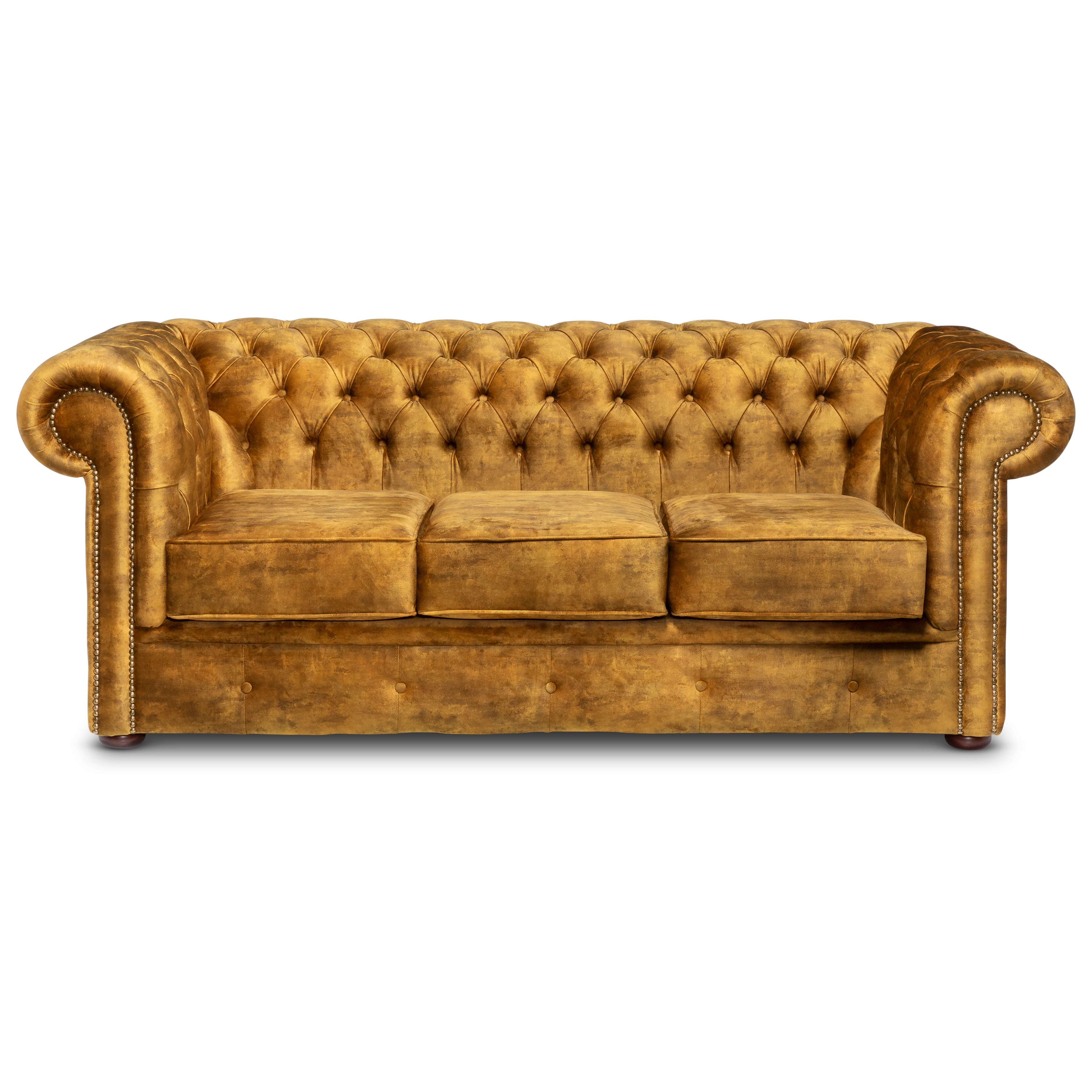 Hemingway Chesterfield Sofa Zagros Gold Velvet