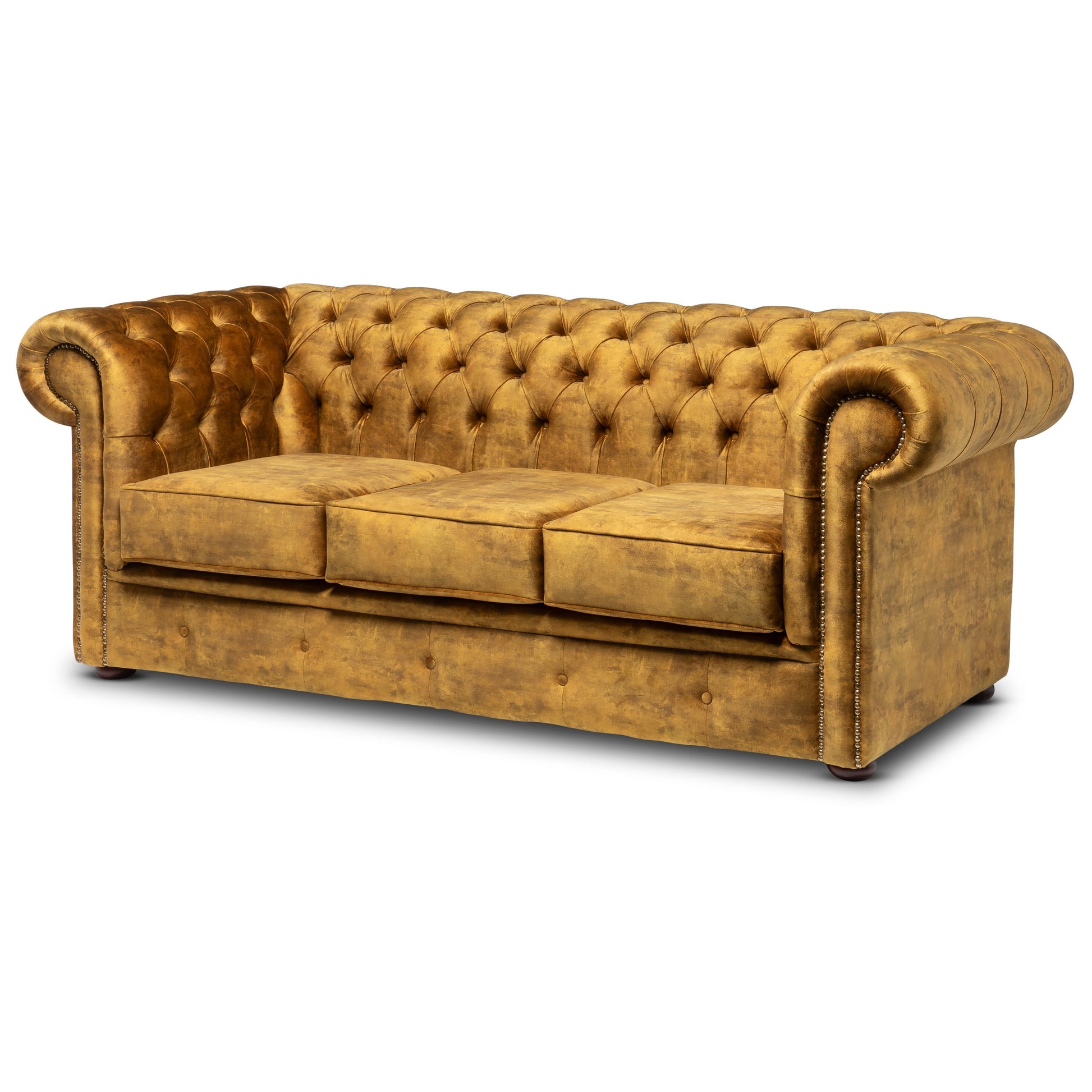 Hemingway Chesterfield Sofa Zagros Gold Velvet