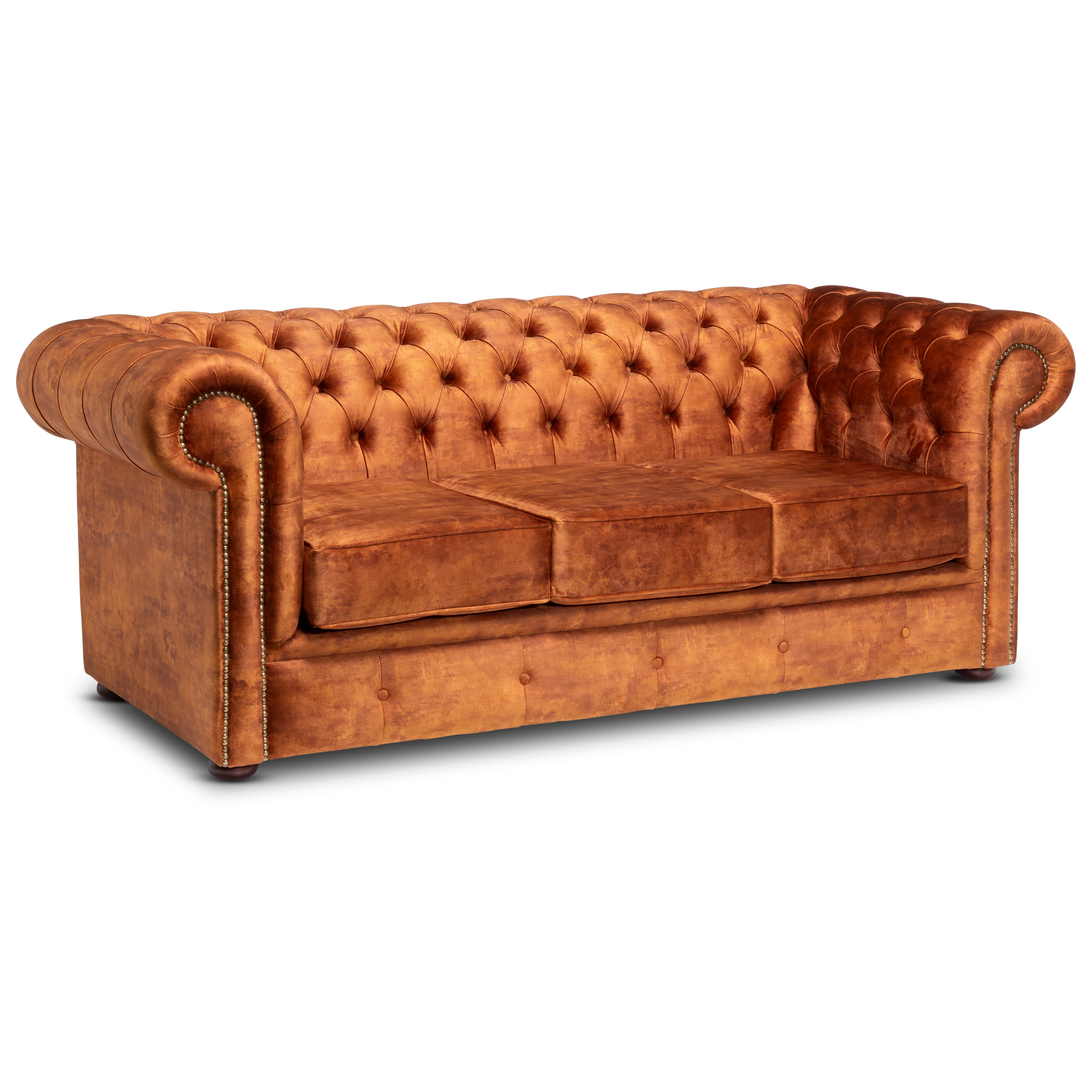 Hemingway Chesterfield Sofa Zagros Rust Velvet