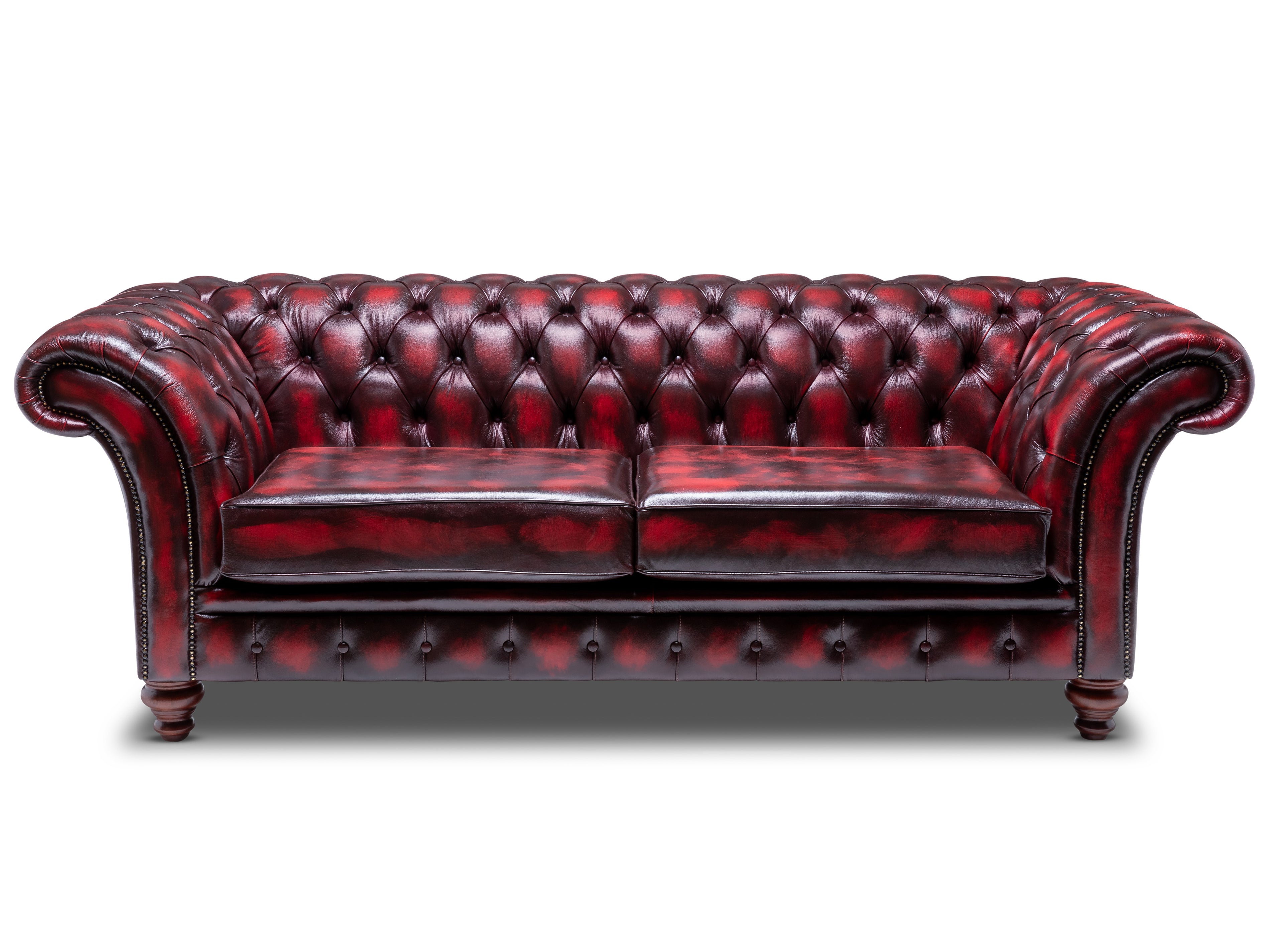 Milano Chesterfield Sofa Antique Wine Leather