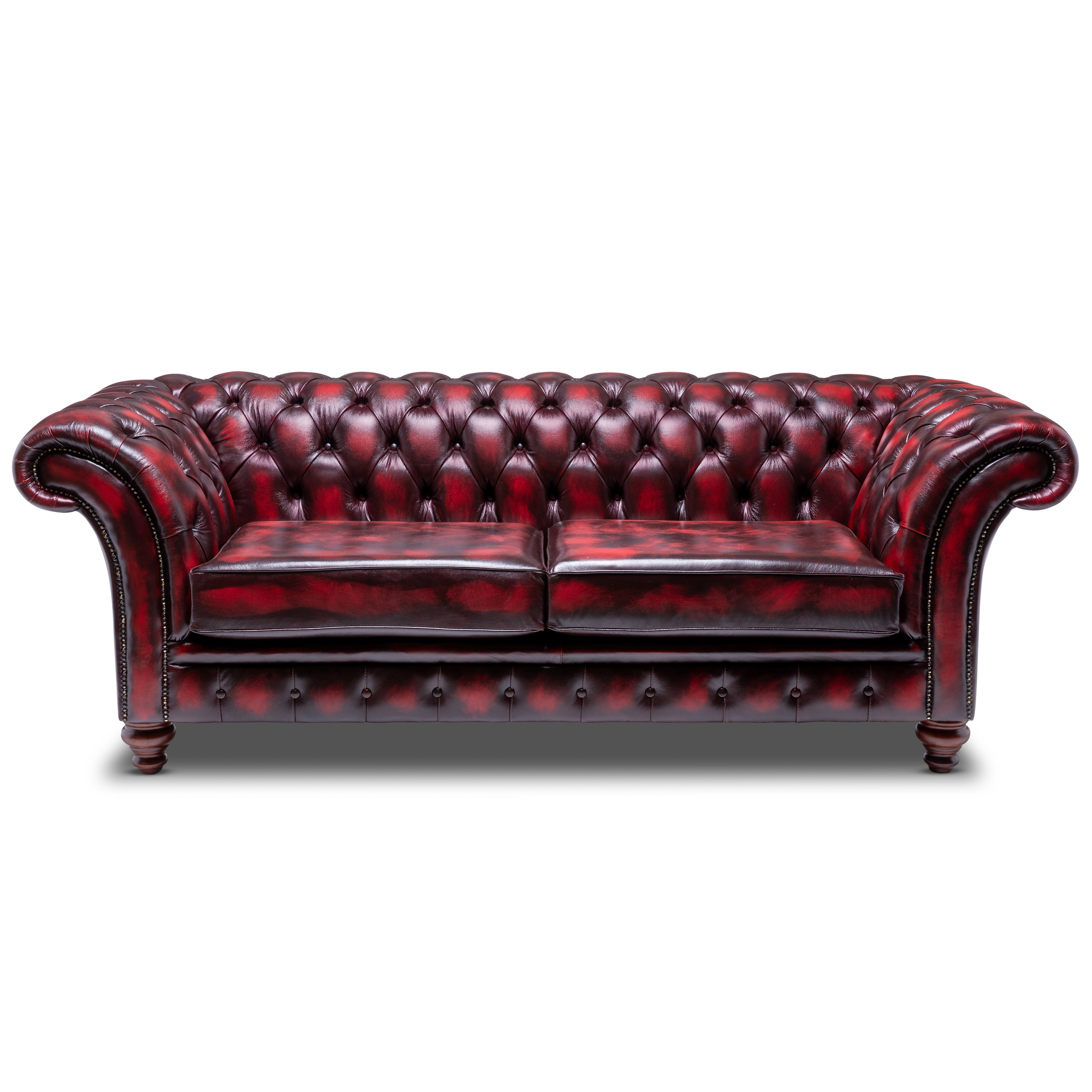 Milano Chesterfield Sofa Antique Wine Leather