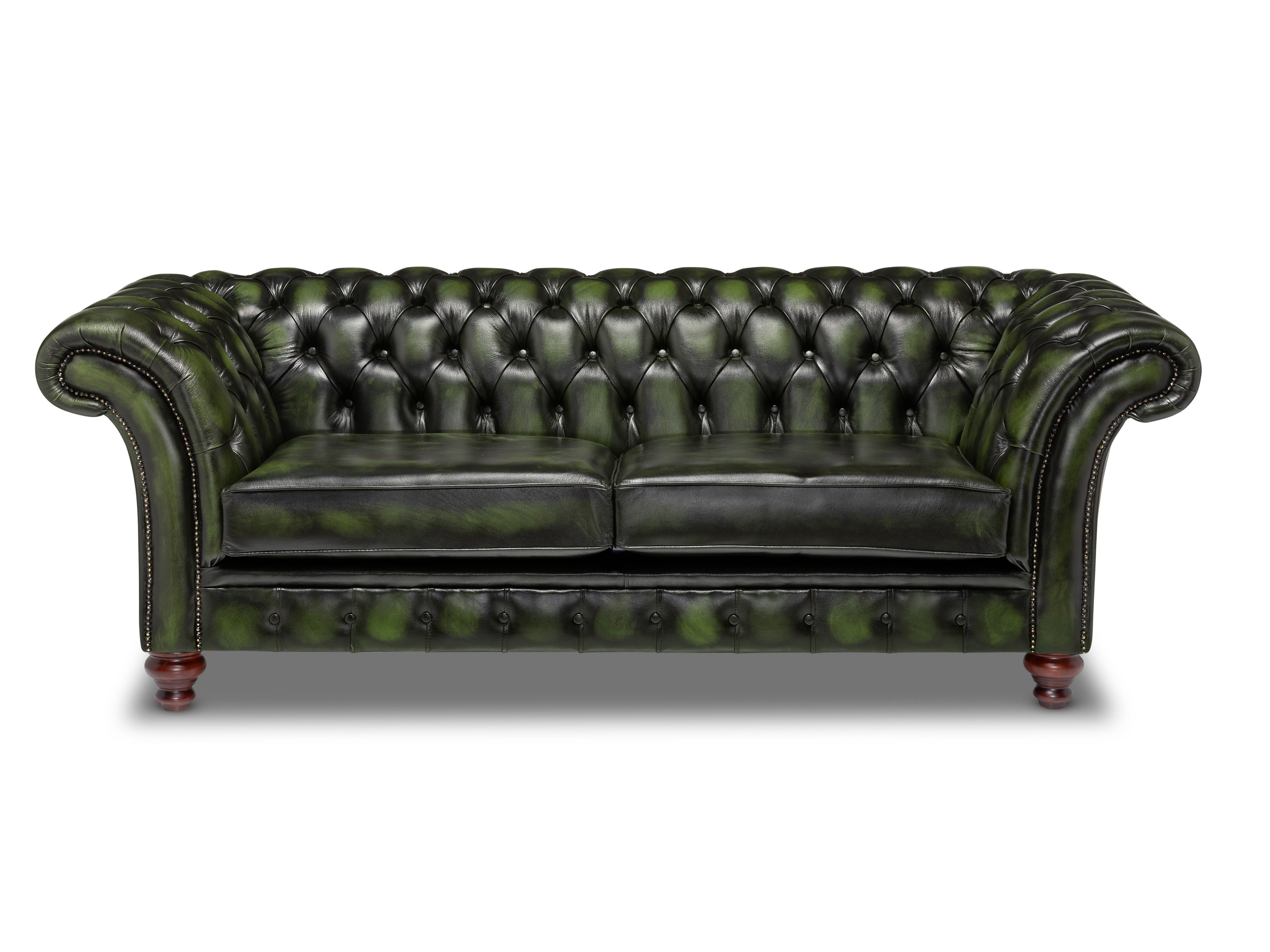Milano Chesterfield Sofa Antique Green Leather