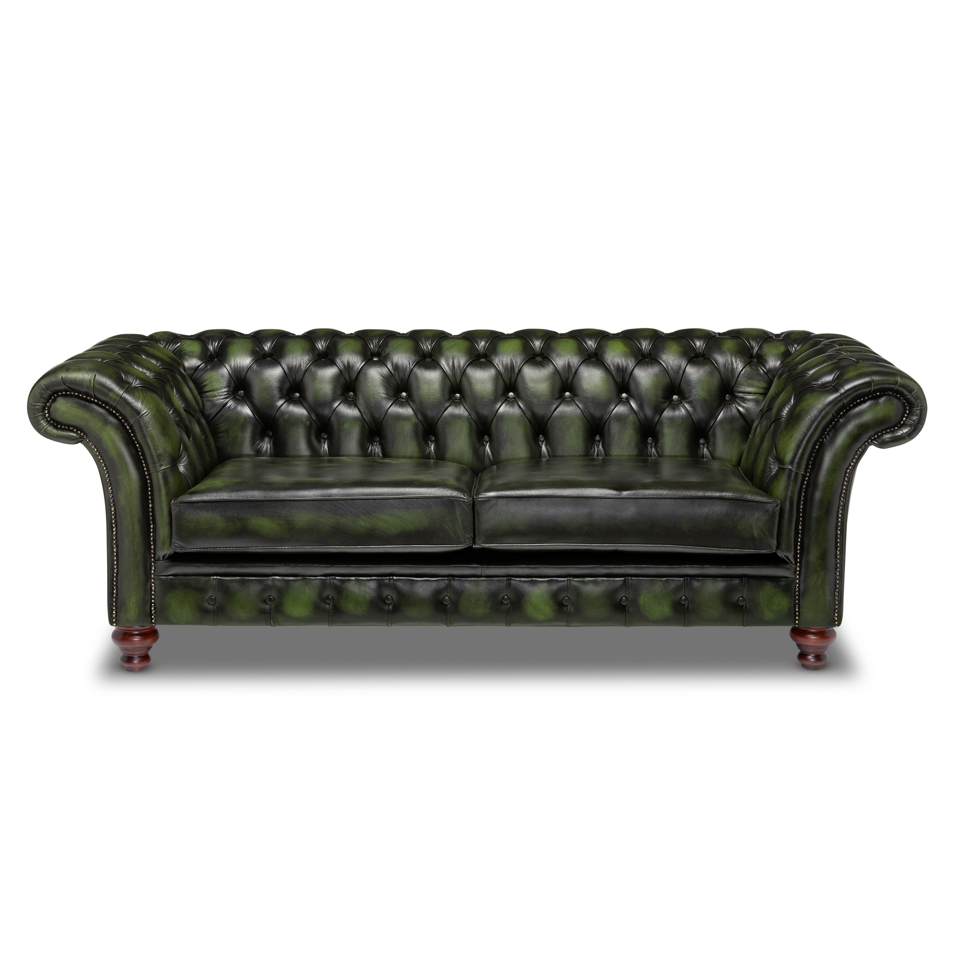 Milano Chesterfield Sofa Antique Green Leather