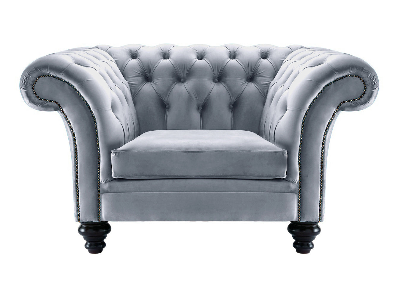 Milano Chesterfield Club Chair Boutique Platinum Velvet