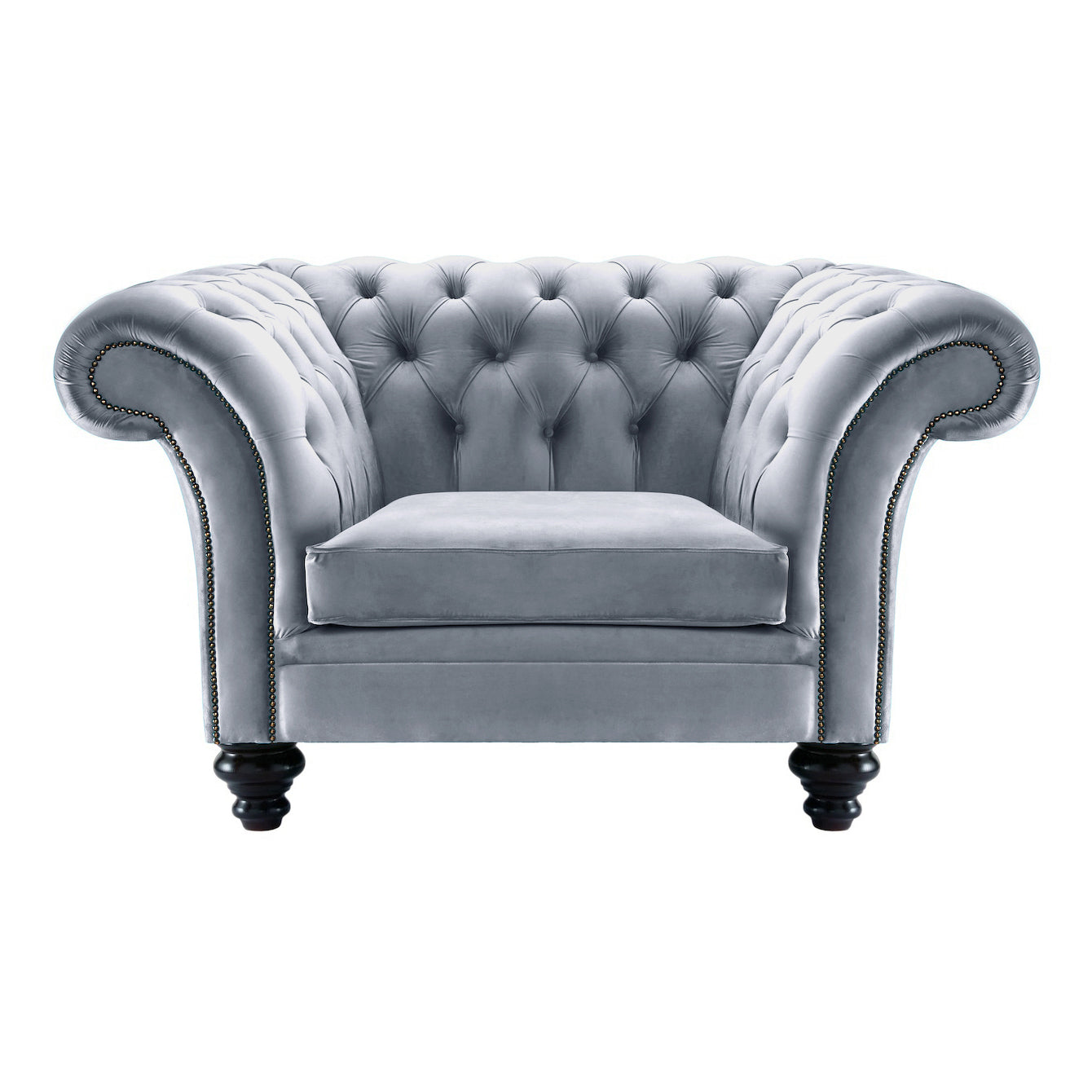 Milano Chesterfield Club Chair Boutique Platinum Velvet