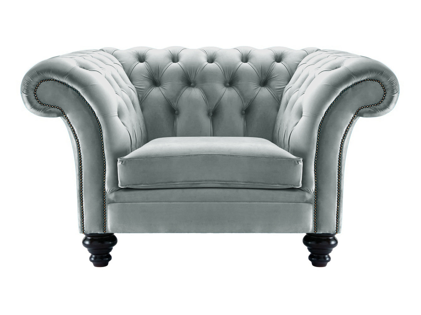 Milano Chesterfield Club Chair Boutique Silver Velvet