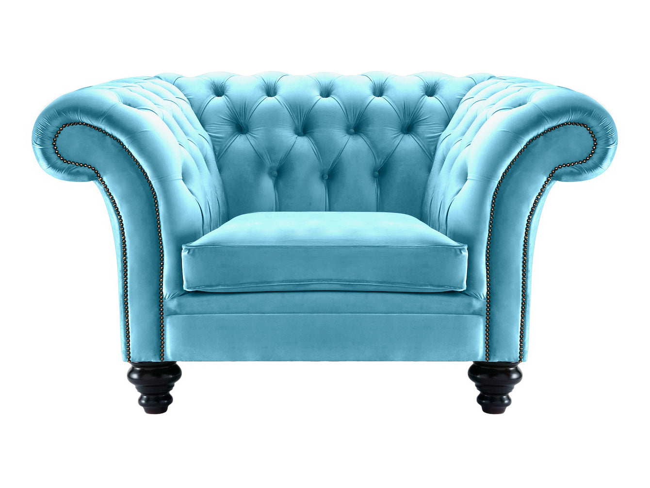 Milano Chesterfield Club Chair Boutique Sky Velvet