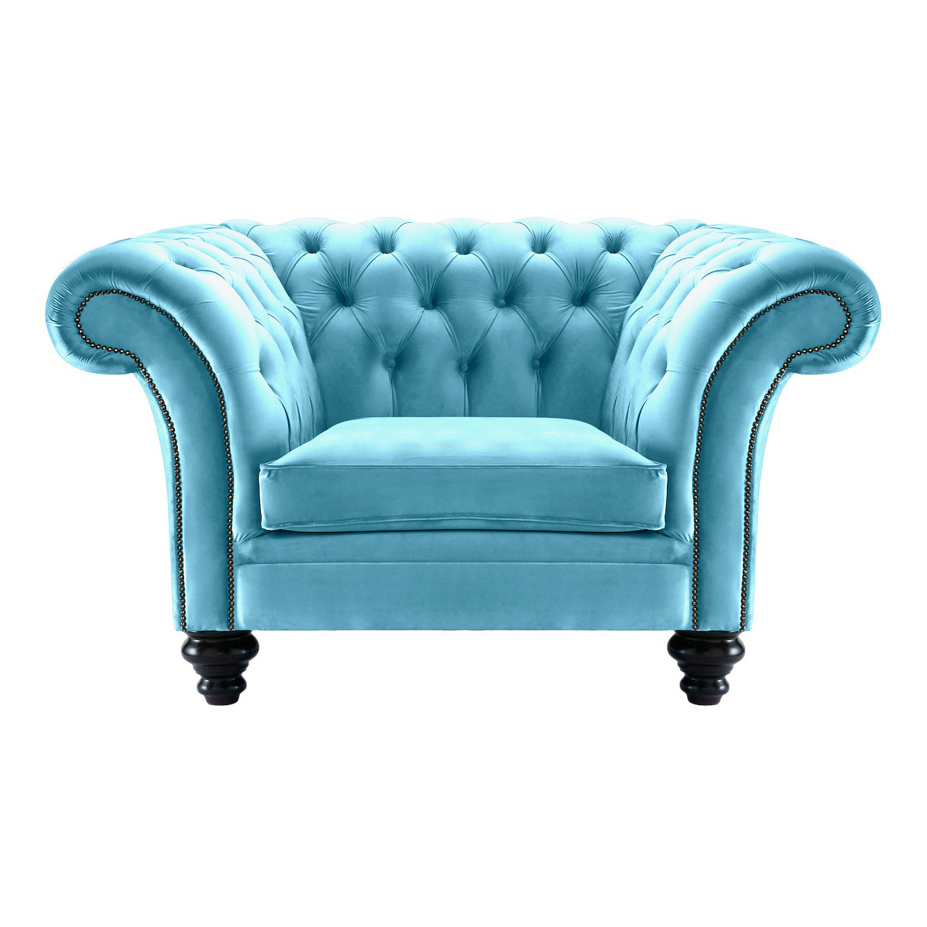Milano Chesterfield Club Chair Boutique Sky Velvet
