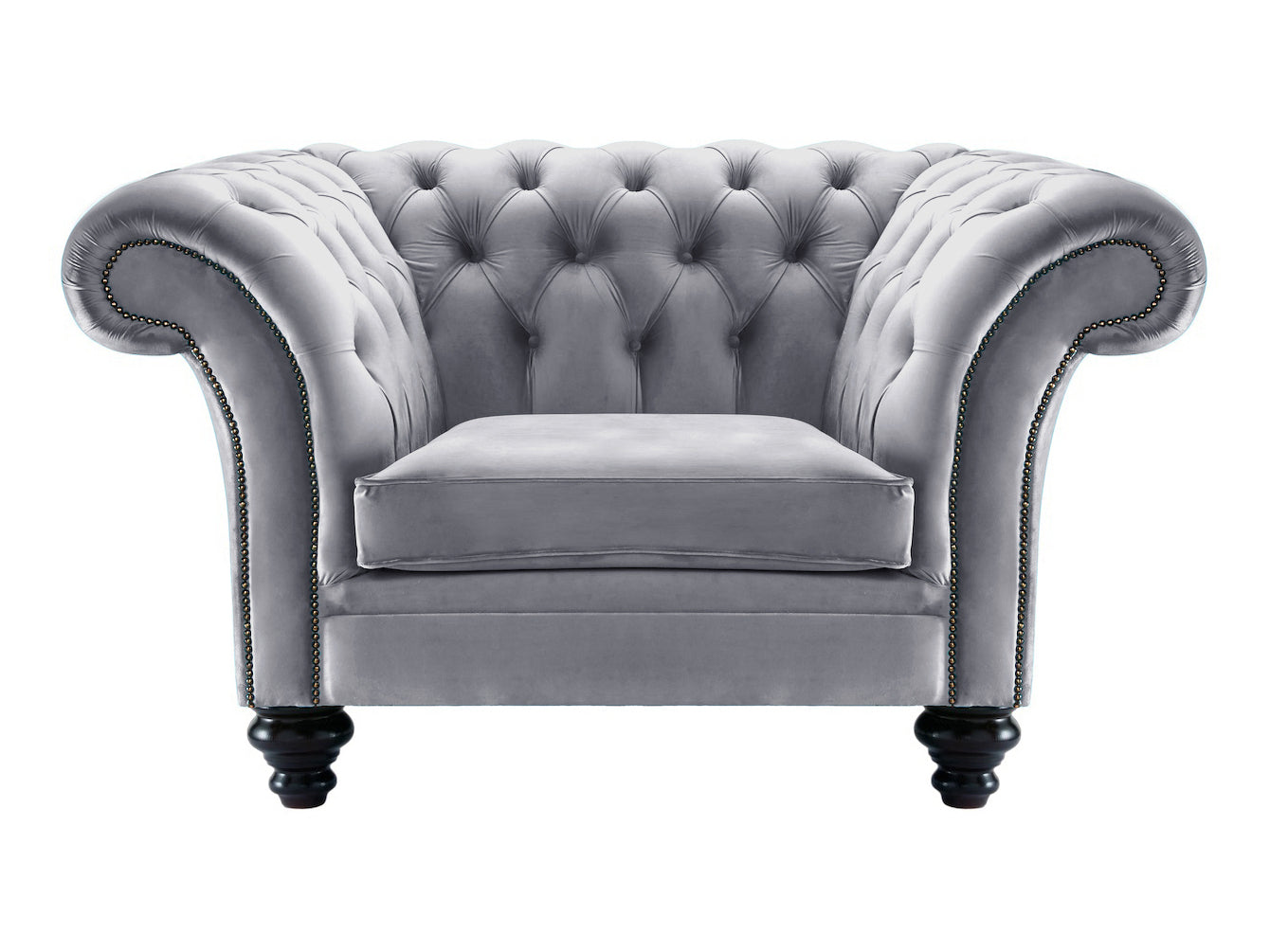 Milano Chesterfield Club Chair Boutique Steel Velvet