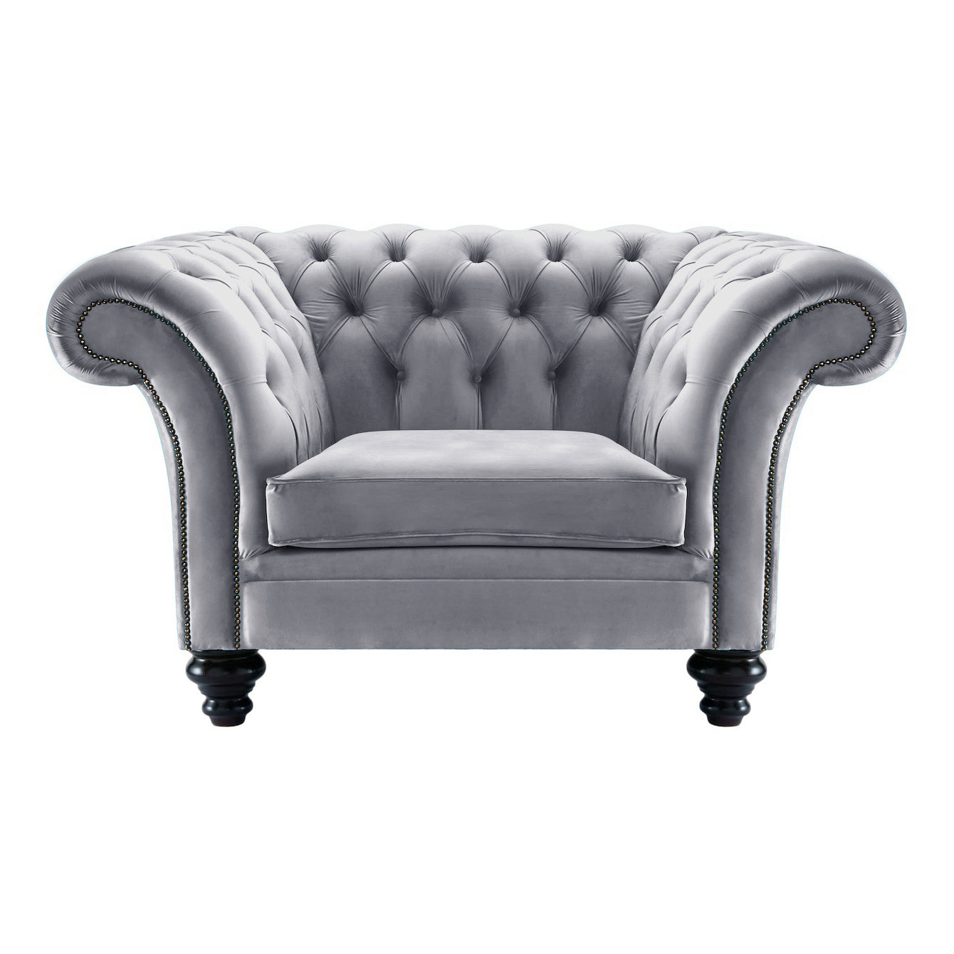 Milano Chesterfield Club Chair Boutique Steel Velvet