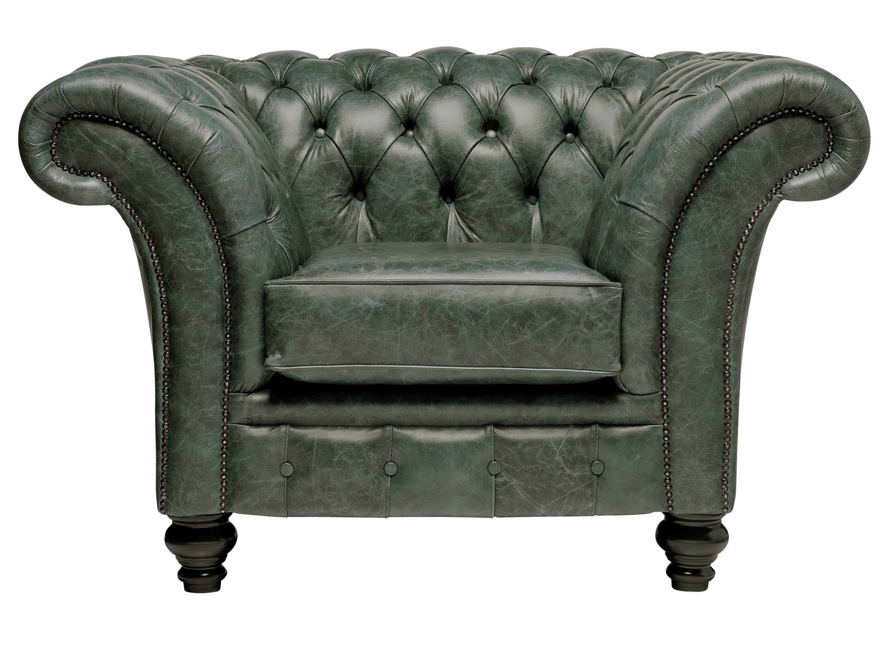 Milano Chesterfield Club Chair Vintage Green Leather