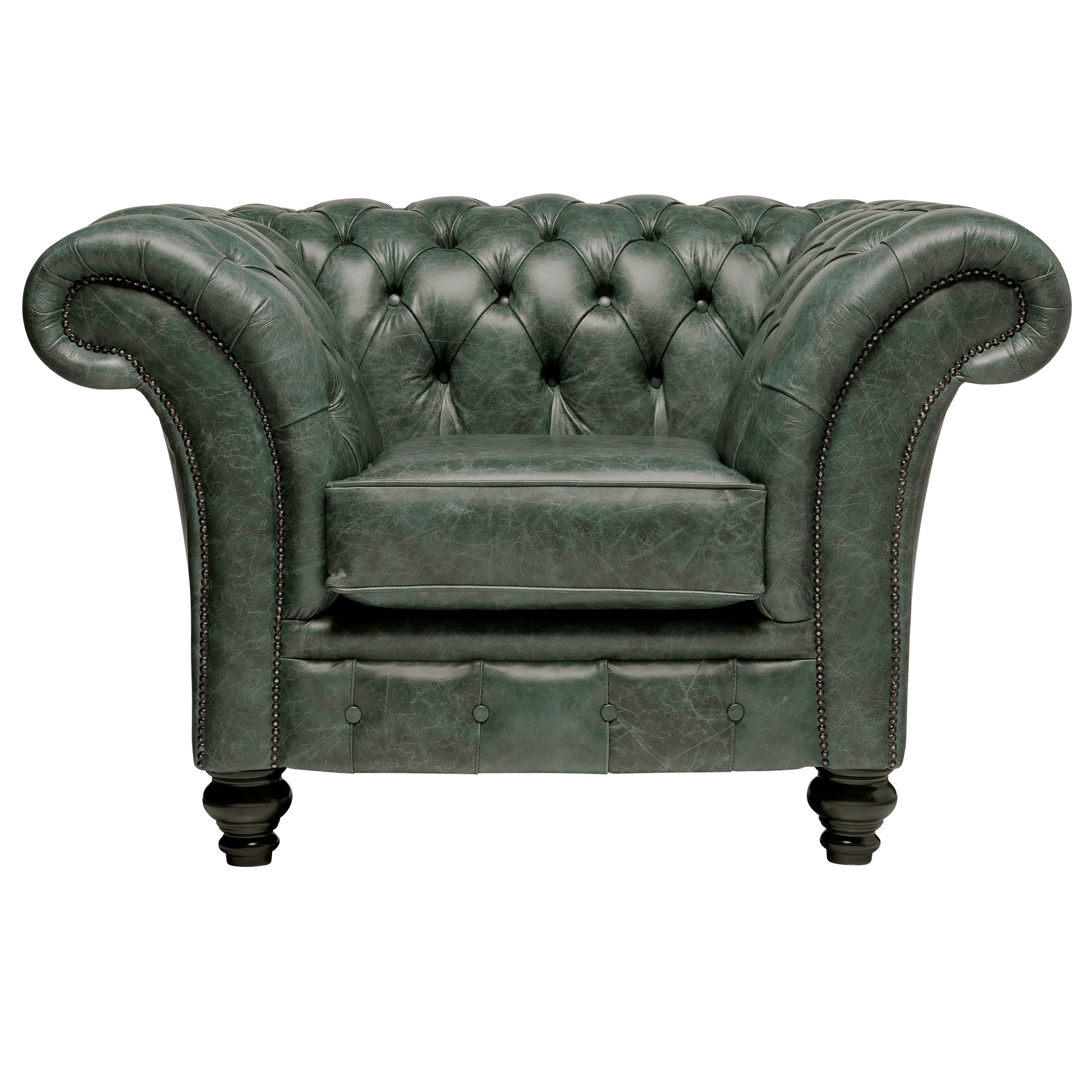 Milano Chesterfield Club Chair Vintage Green Leather