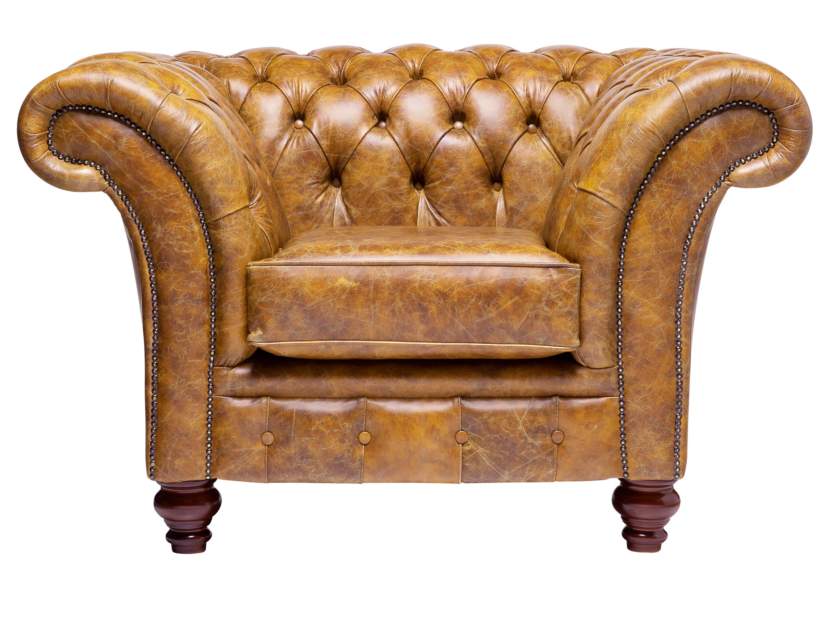 Milano Chesterfield Club Chair Vintage Mustard Leather