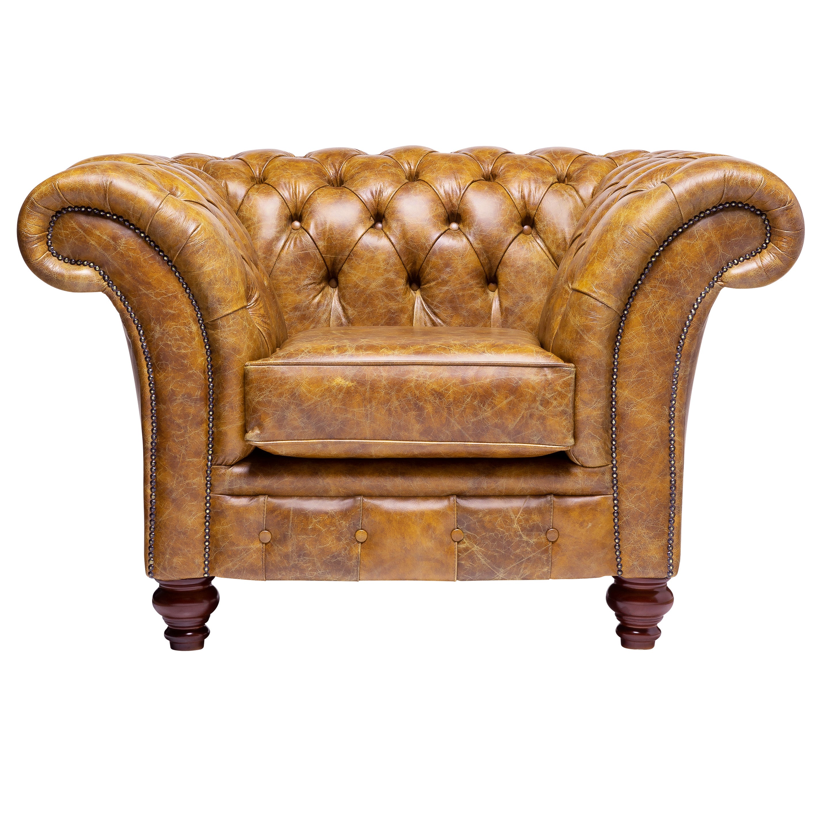 Milano Chesterfield Club Chair Vintage Mustard Leather