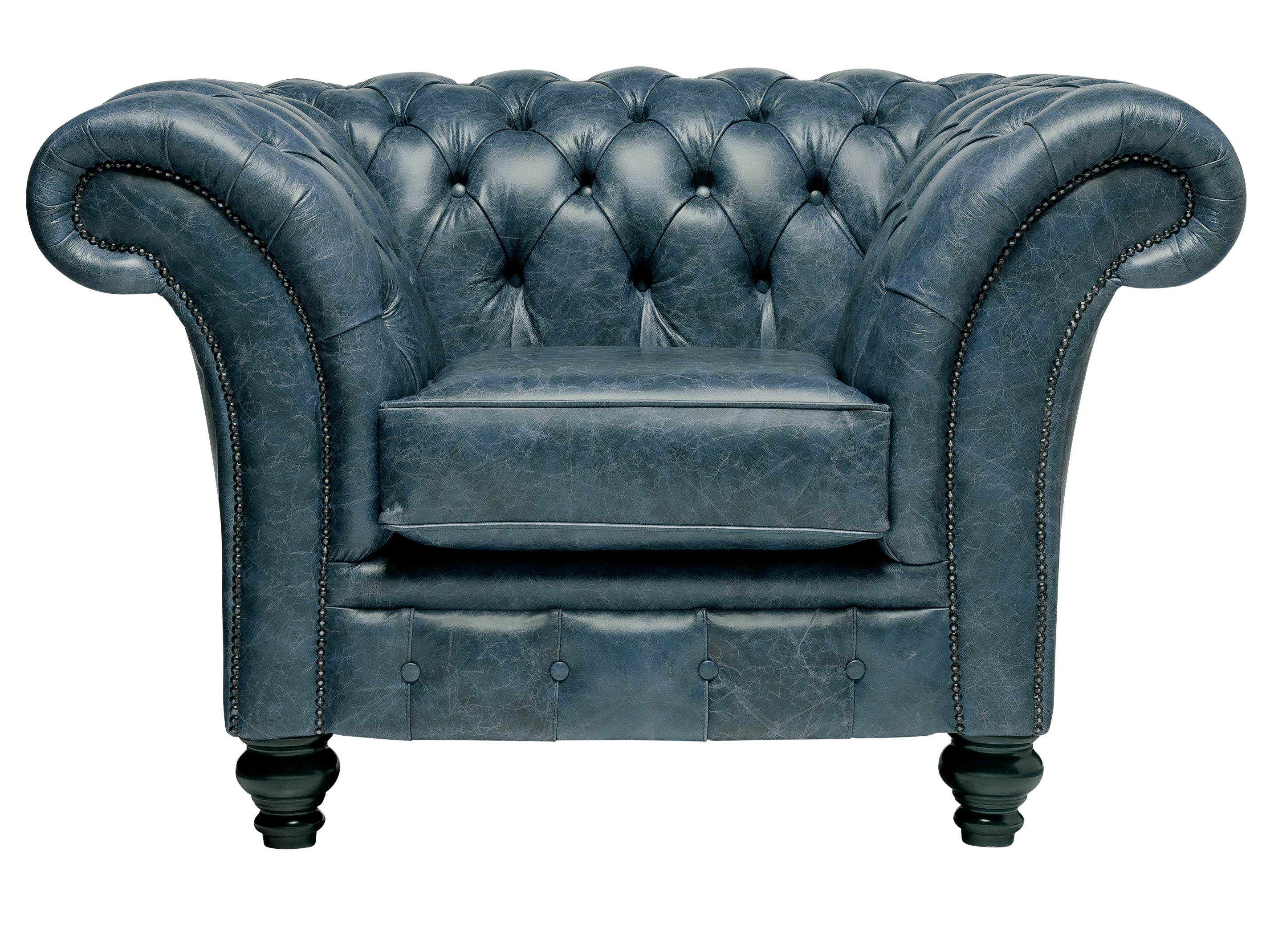Milano Chesterfield Club Chair Vintage Ocean Leather