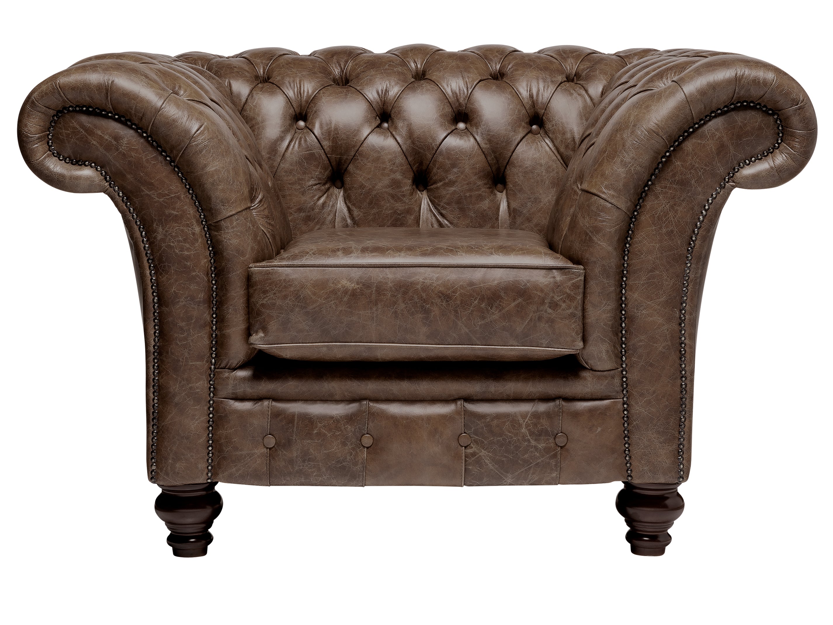 Milano Chesterfield Club Chair Vintage Truffle Leather